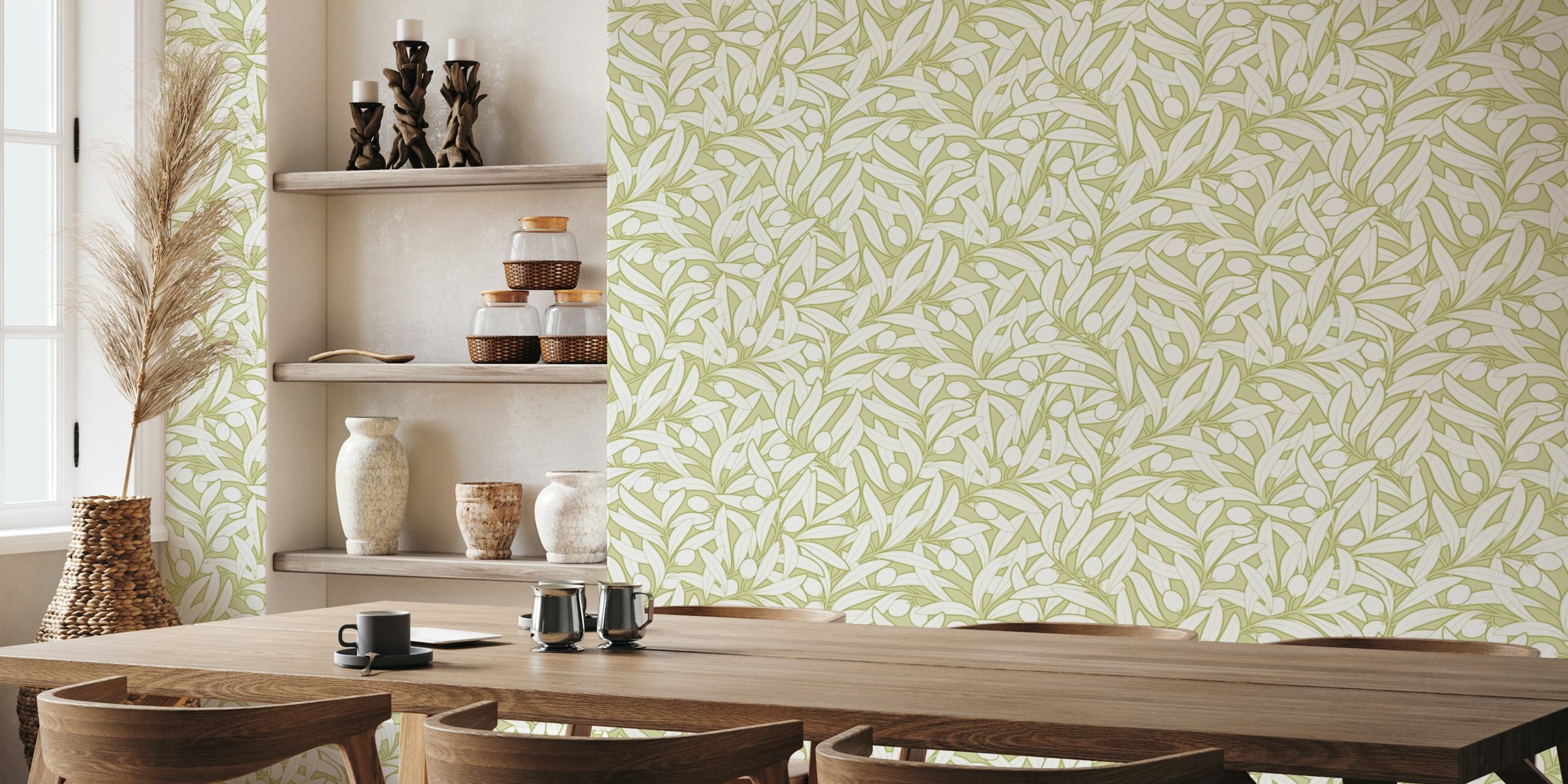 Olives Neutral Botanical MOlive Green 50 size wallpaper