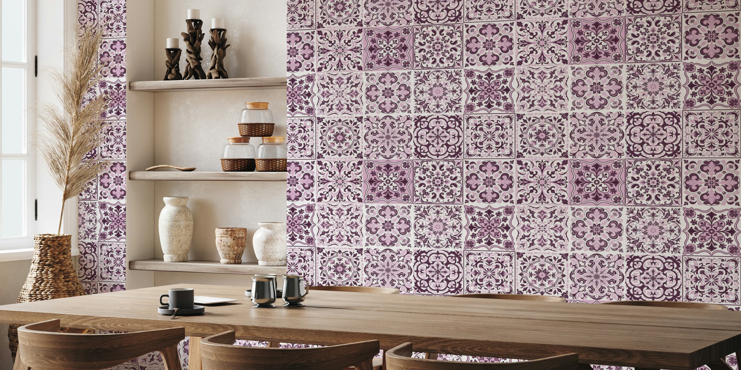 Mixed Ceramic Tiles 5 - Purple dizajn tapete