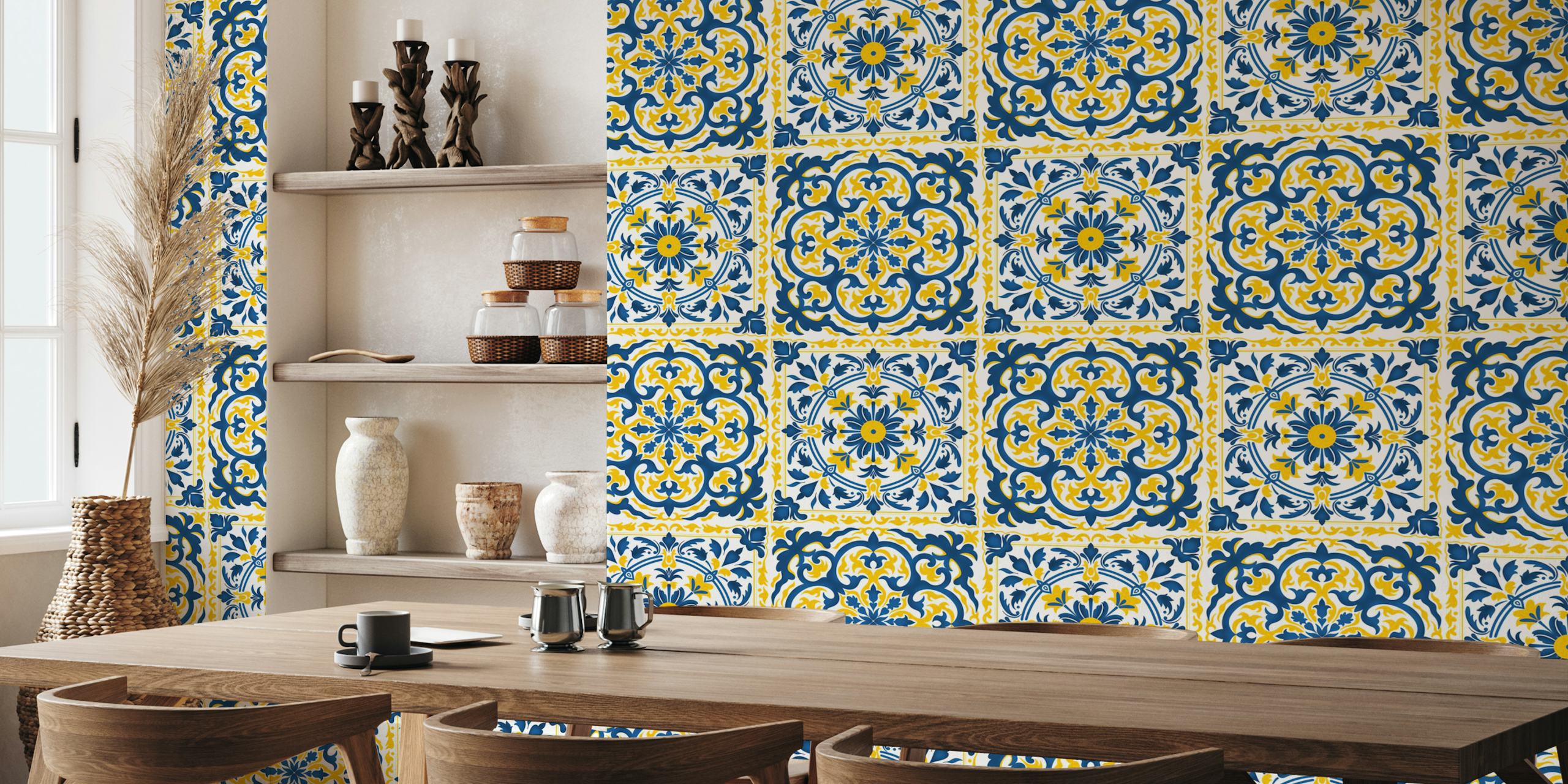 Mixed Two Ceramic Tiles 2 wallpaper in a room