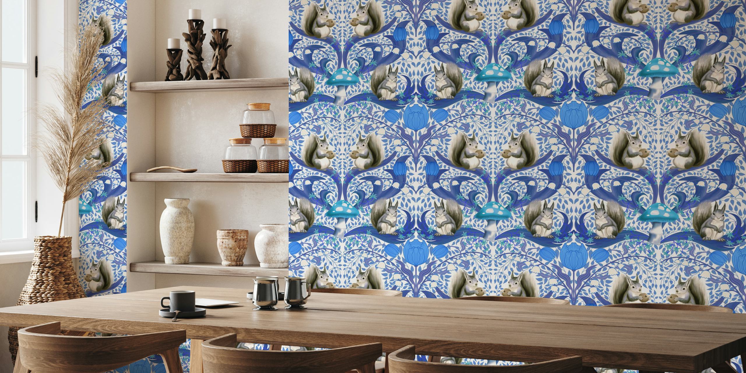 Blueberry Thief 8 wallpaper in a room