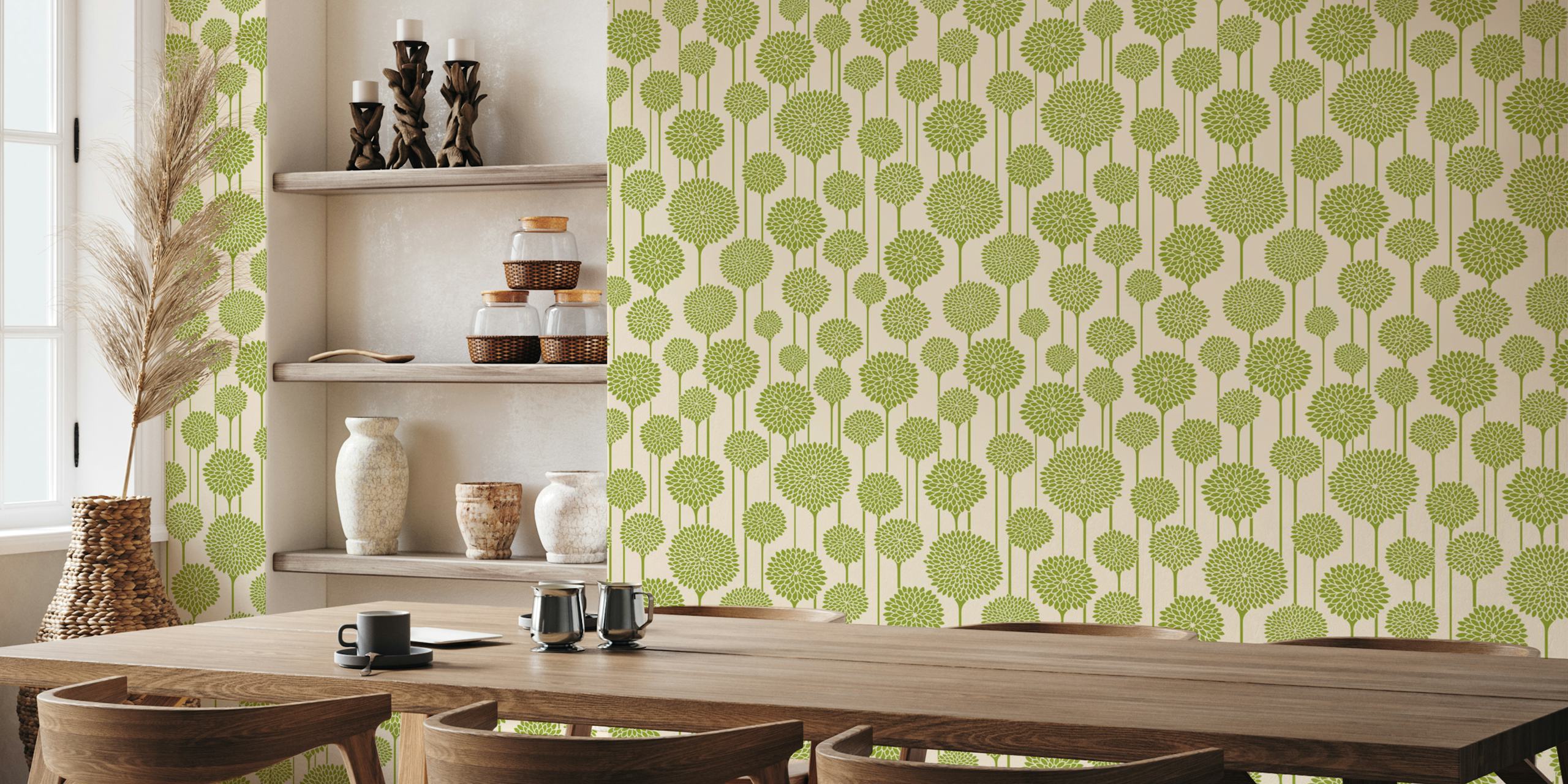 Garden Beauties Mod Scandi Floral Tapetti Huoneessa