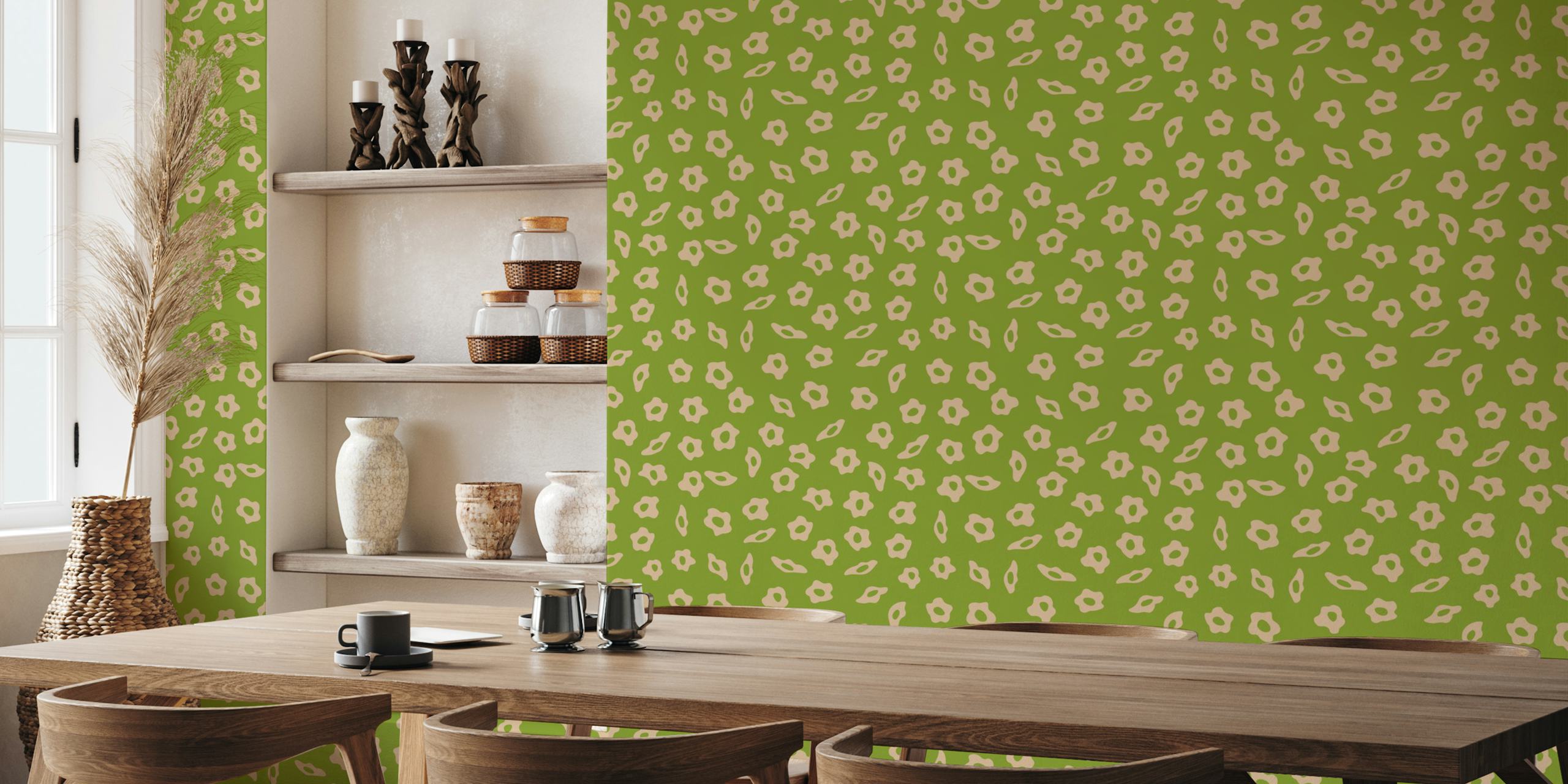Cottage Blooms Papel Tapiz Floral En Una Habitación