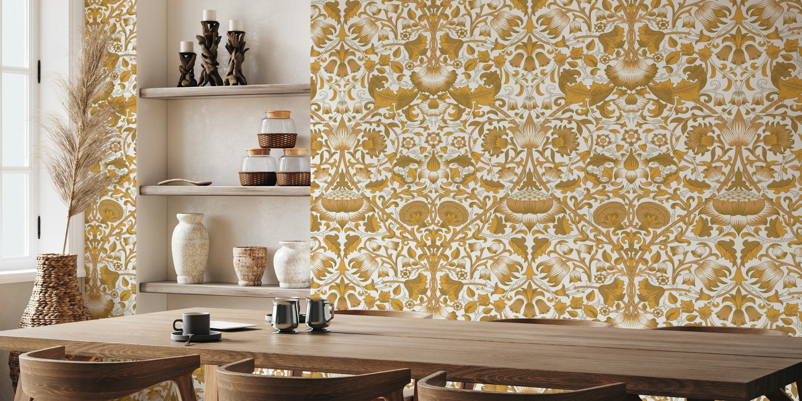 Victorian Lodden pattern 12 papel de parede em um quarto