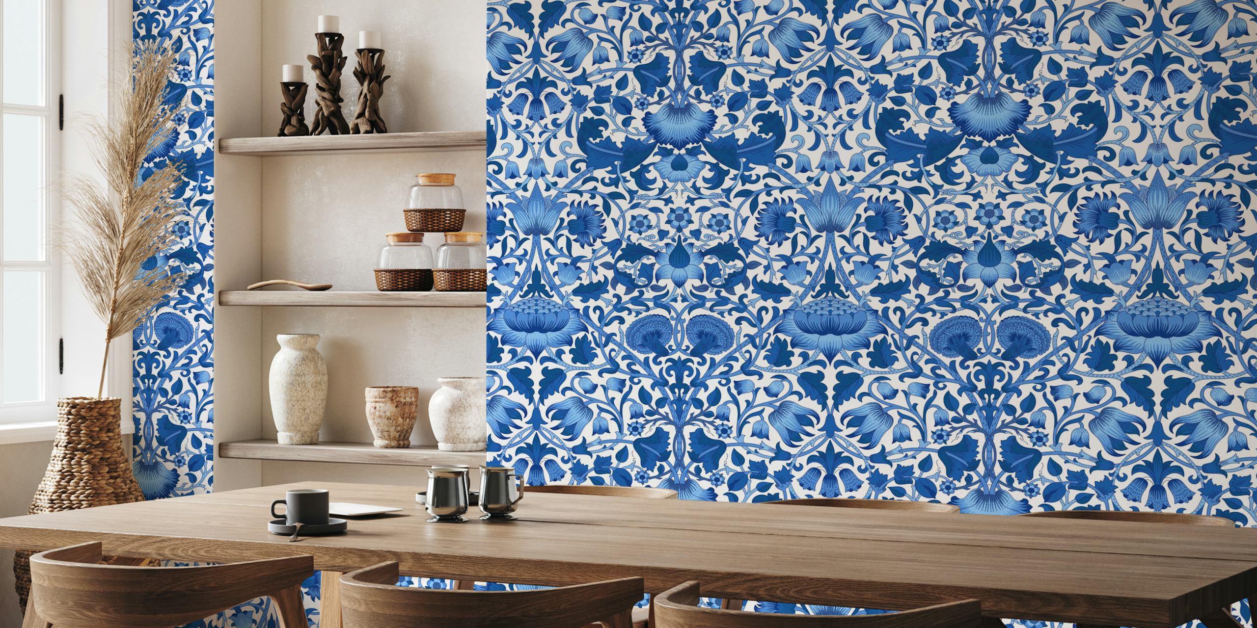 Victorian Lodden Dark Blue pattern i et rom