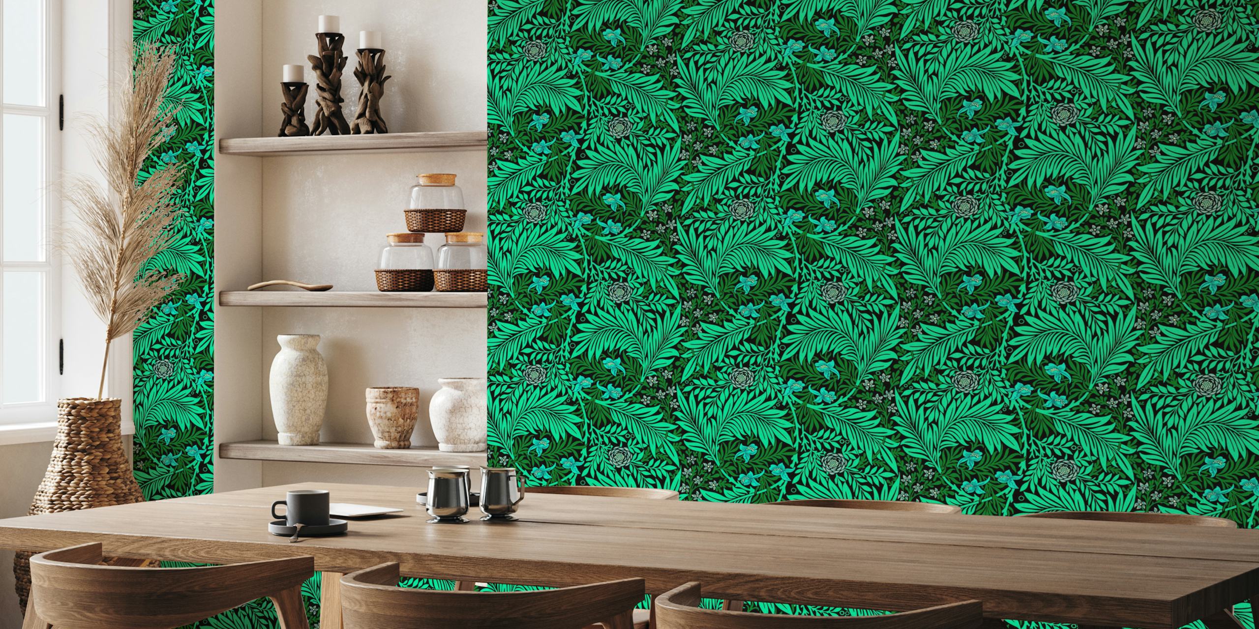 Victorian Larkspur wallpaper in un'ambientazione di stanza