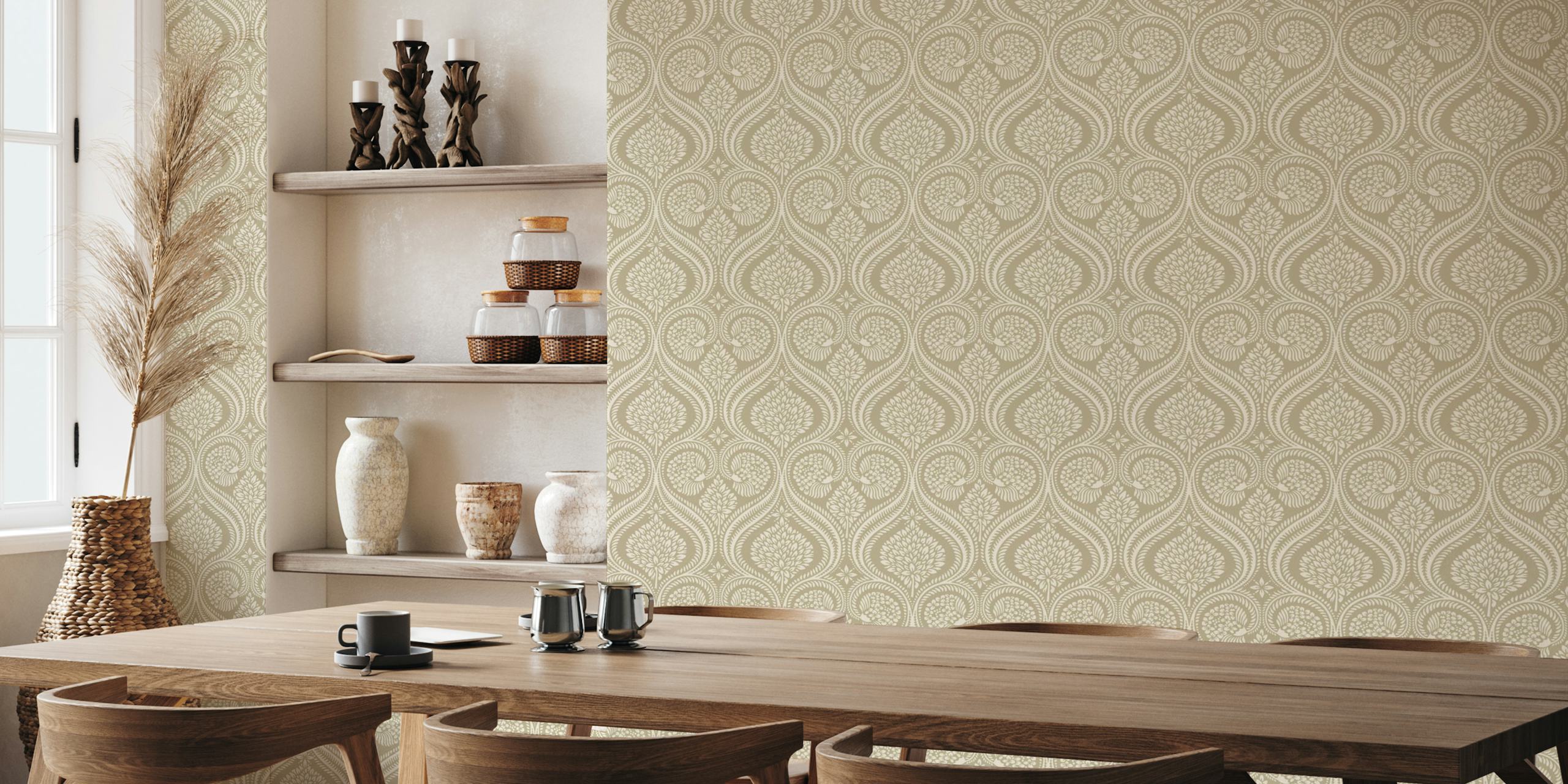 Florence damask bež wallpaper u sobi