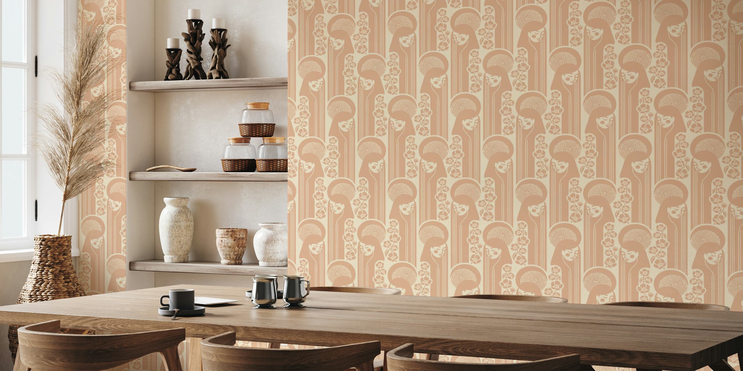 Flora goddess of flowers wallpaper in a room