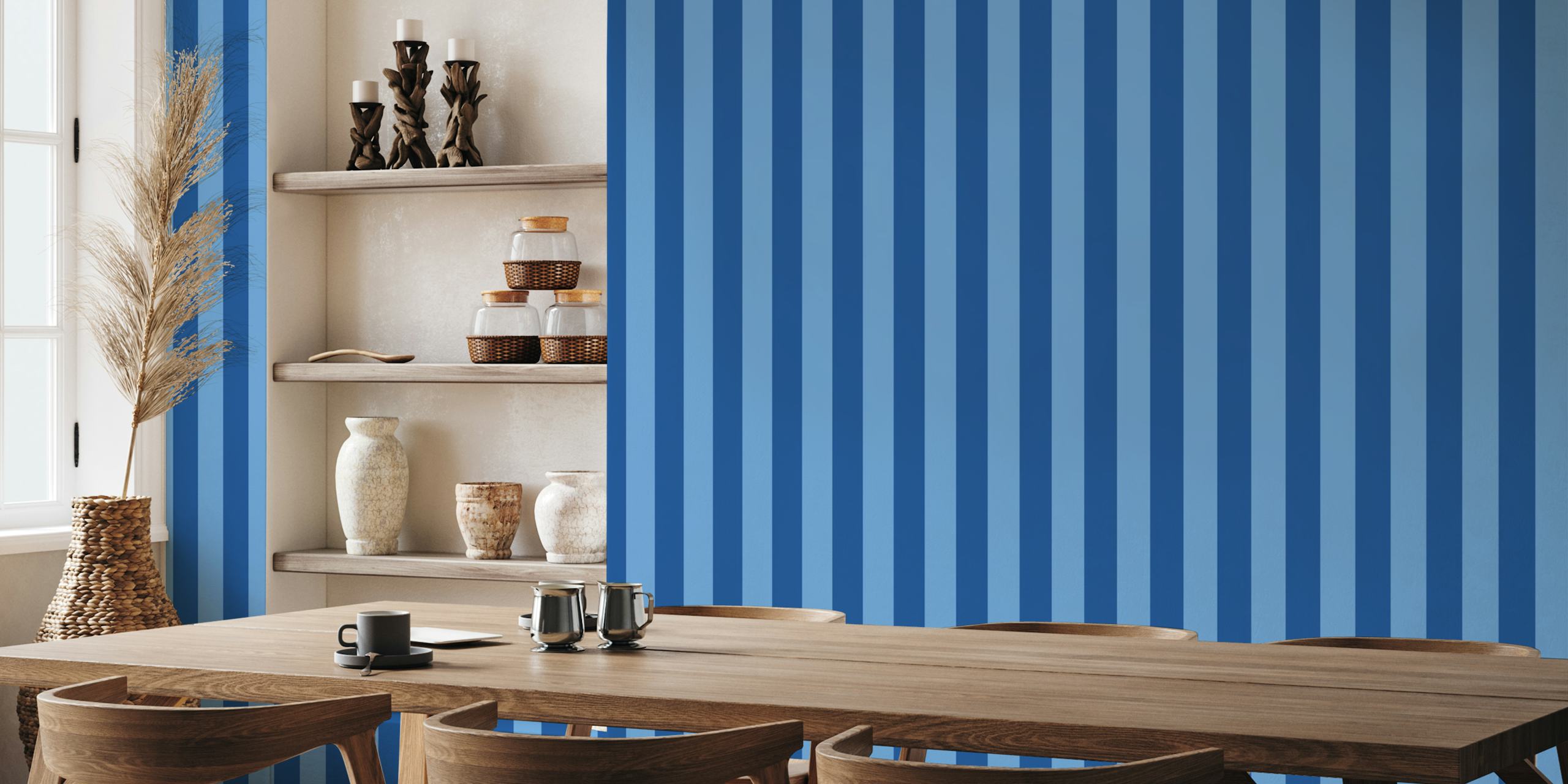 Retro Blue Stripes tapet i et rum