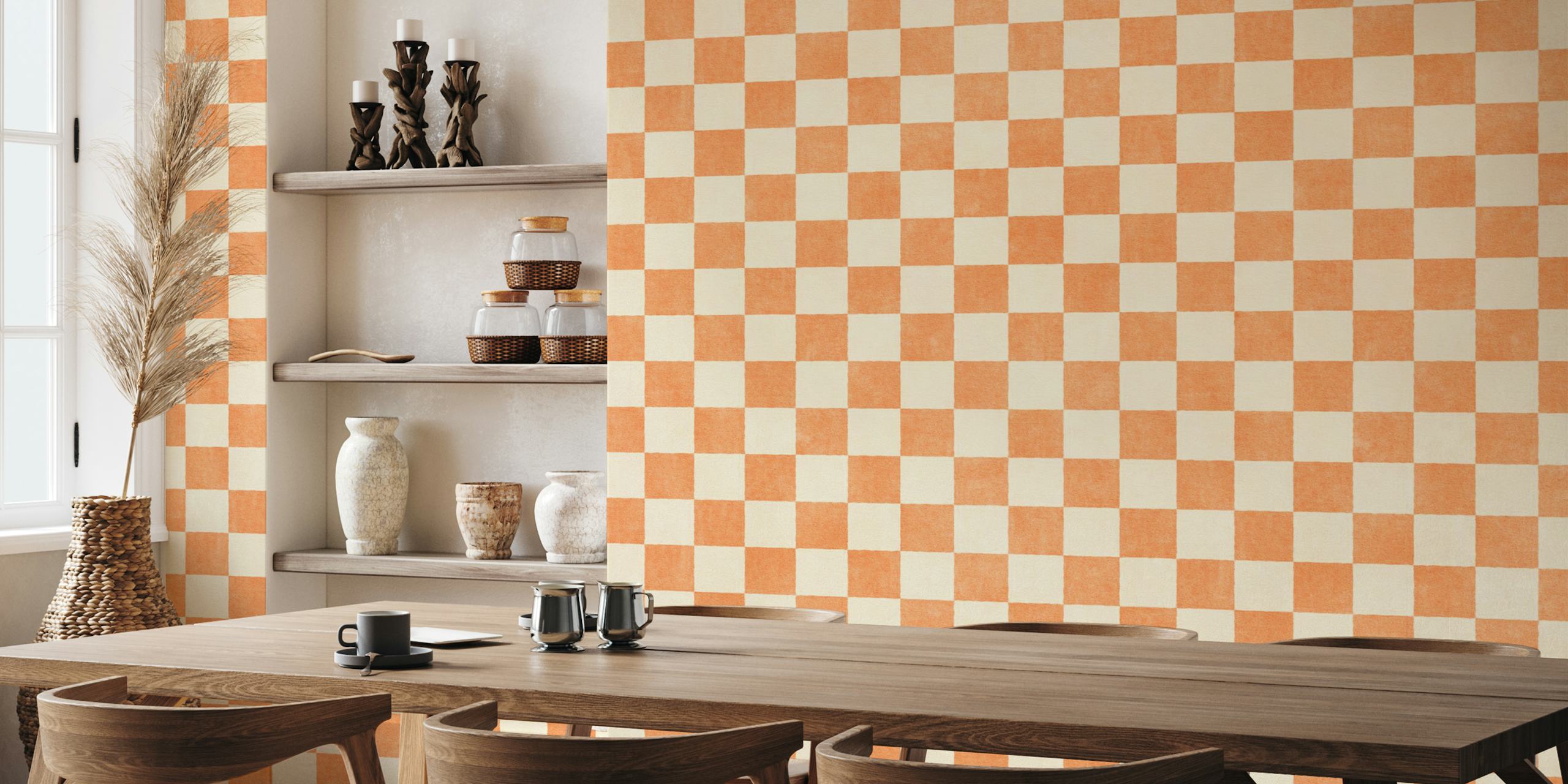 Checker cookie papel de parede em um ambiente de quarto