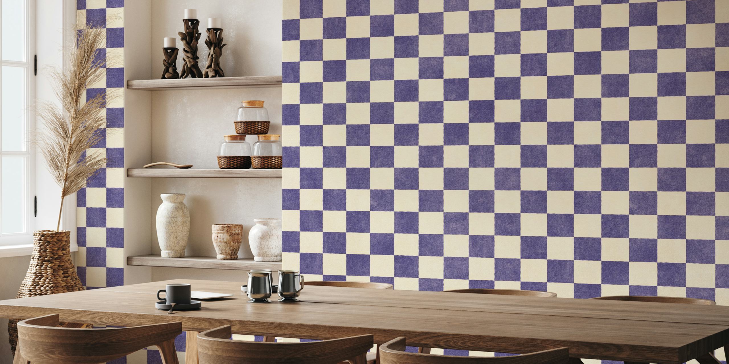 Tapeta checker Lavender izložena u sobi