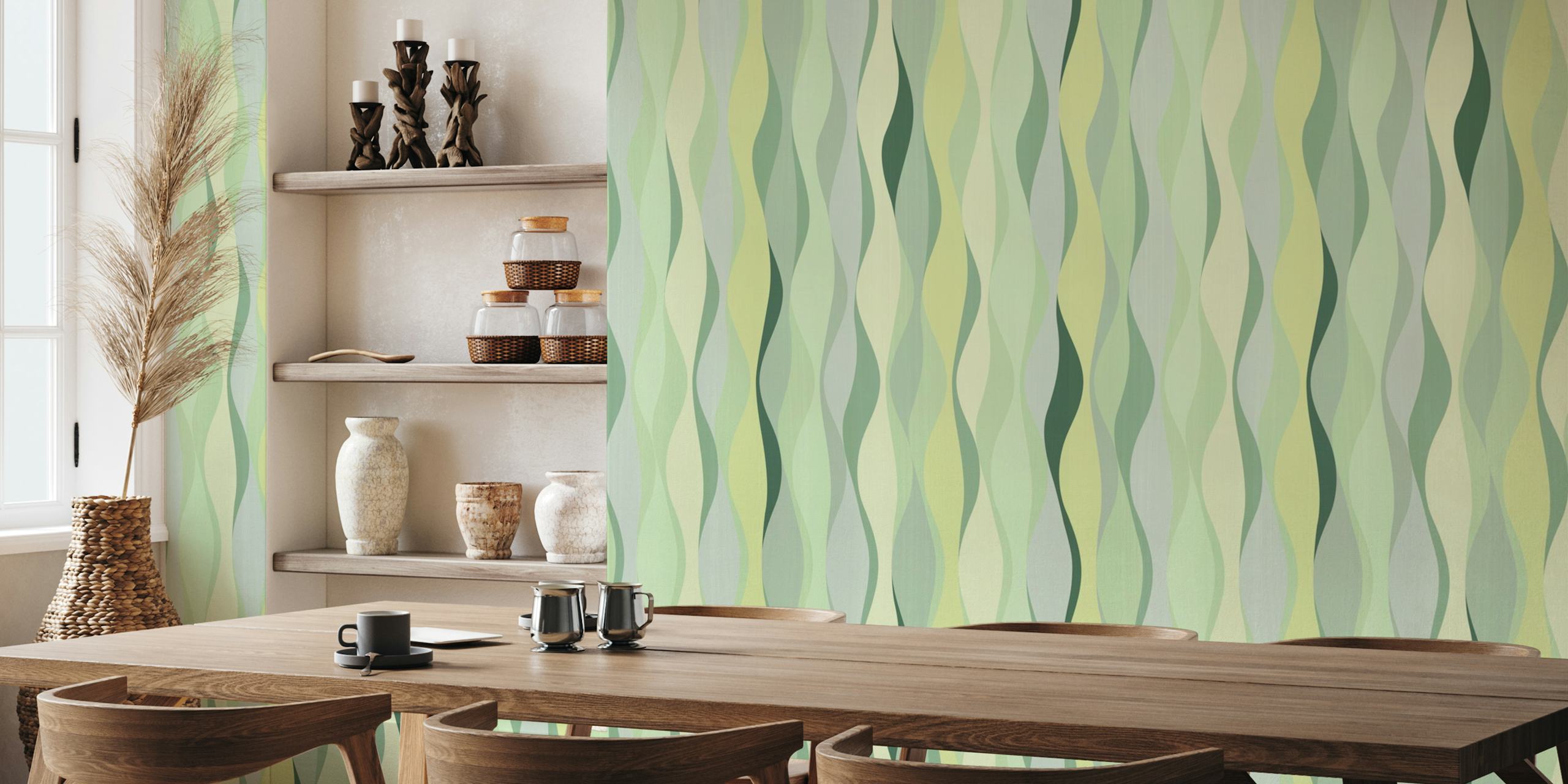 Green Wave behangontwerp in een kamer
