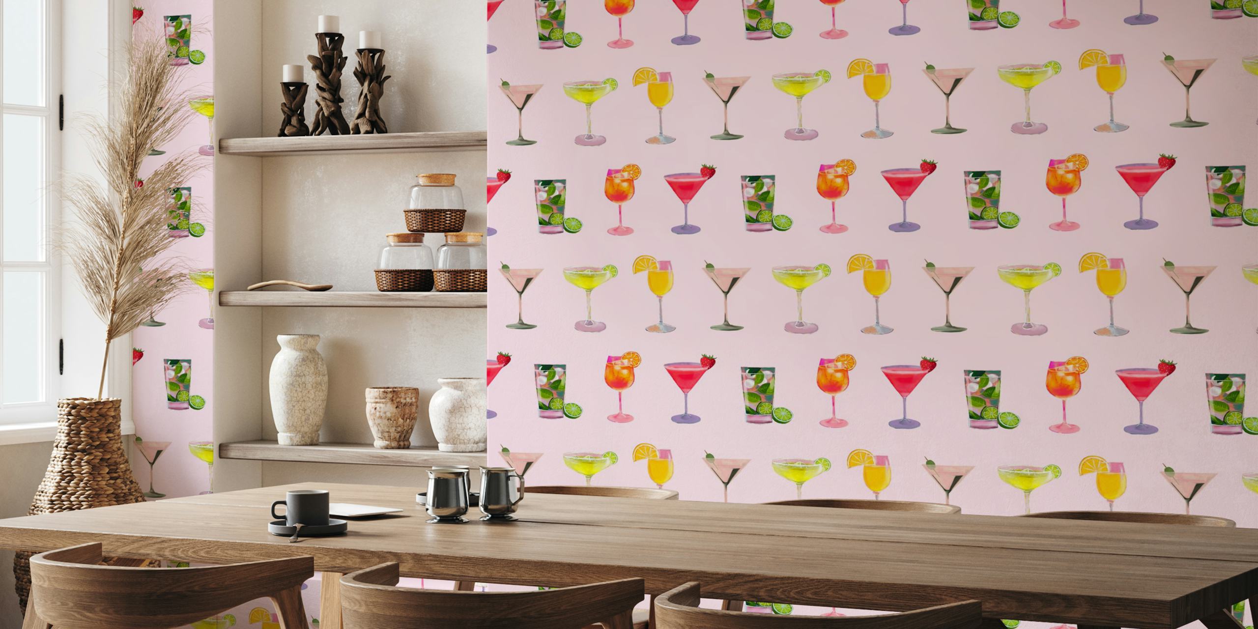 Fond d'écran Cocktail Theme dans un cadre de pièce