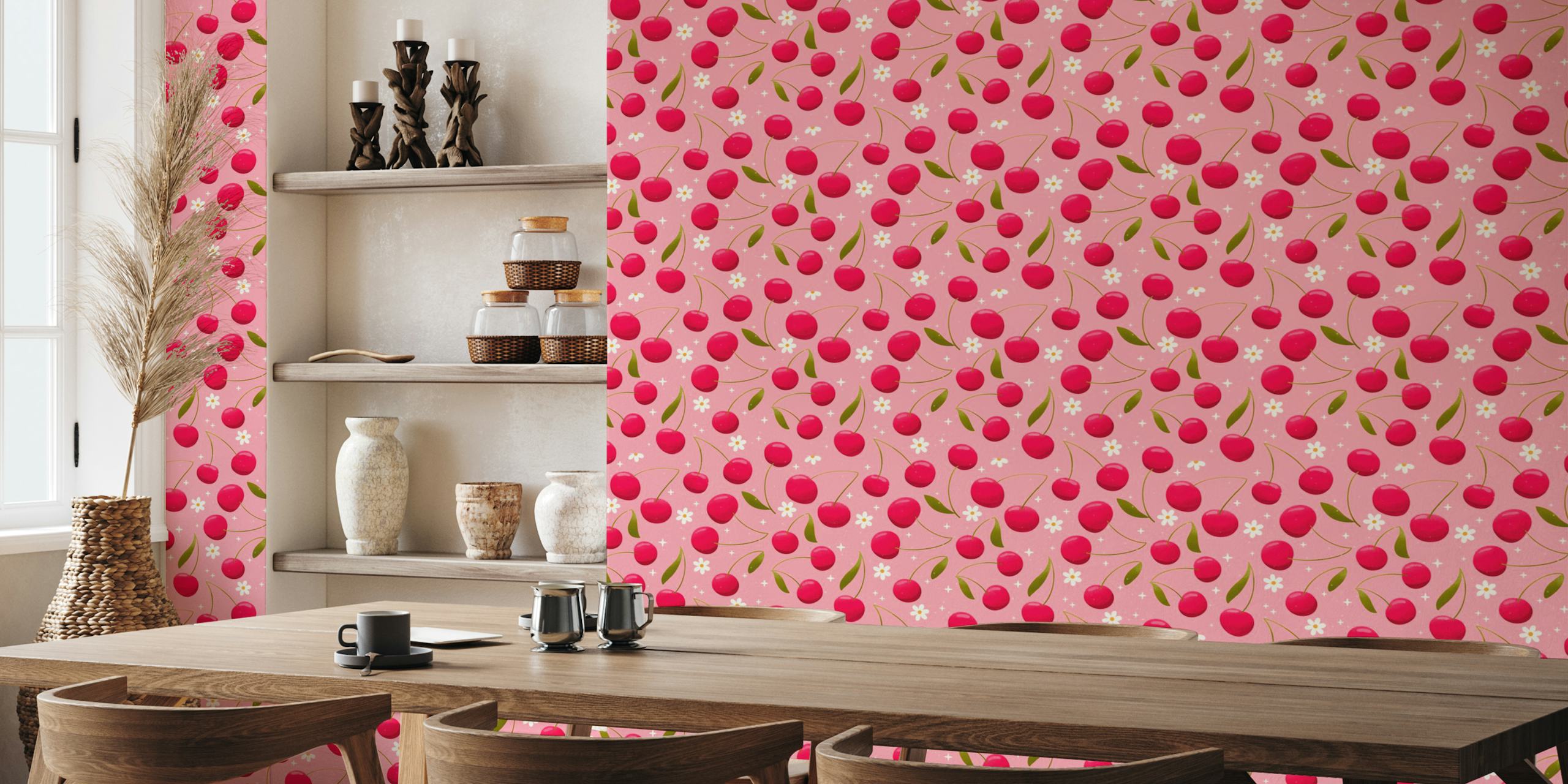 pink cherry and white flower wallpaper