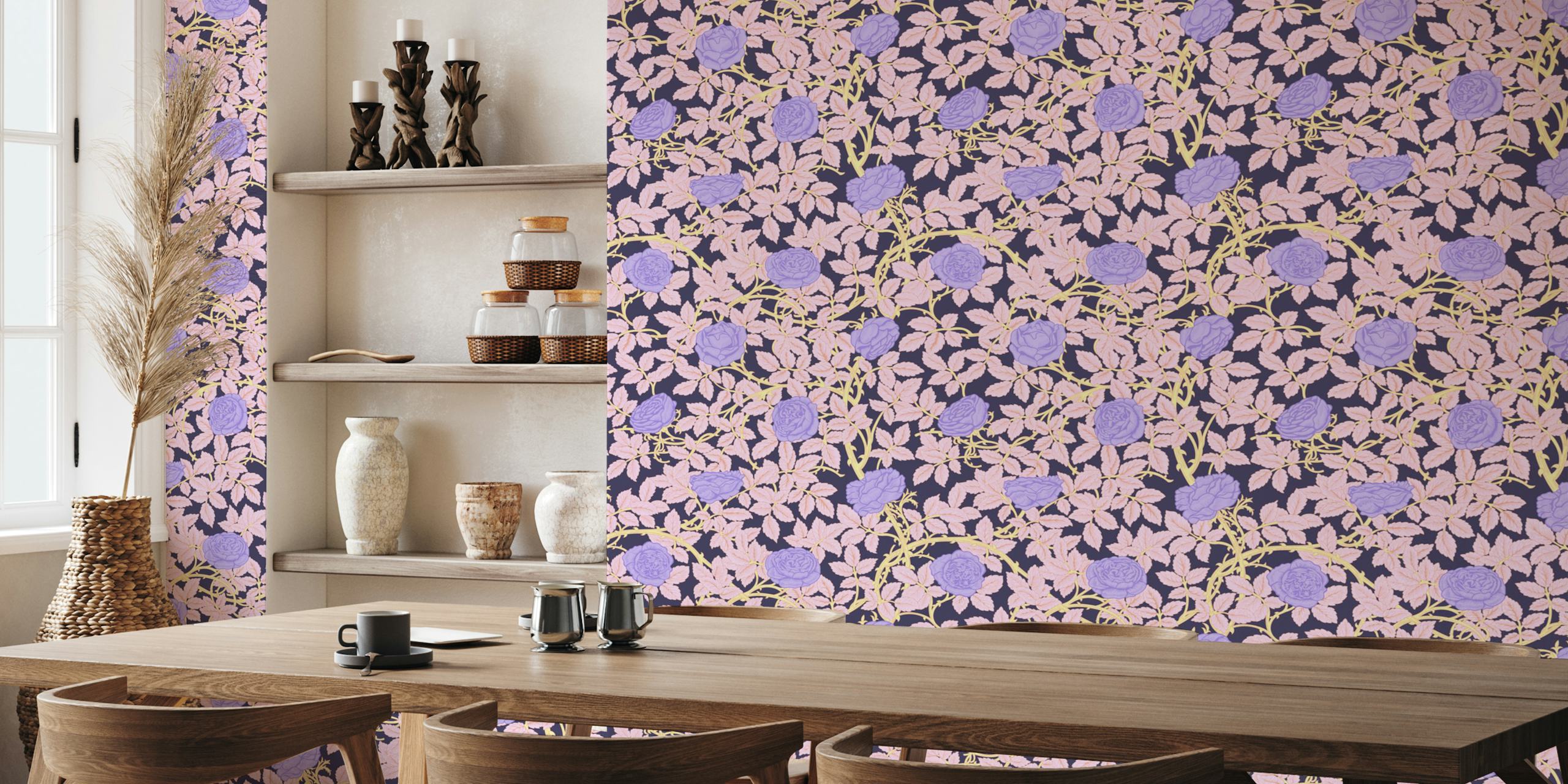 Victorian Rambling Rose wallpaper i et rom