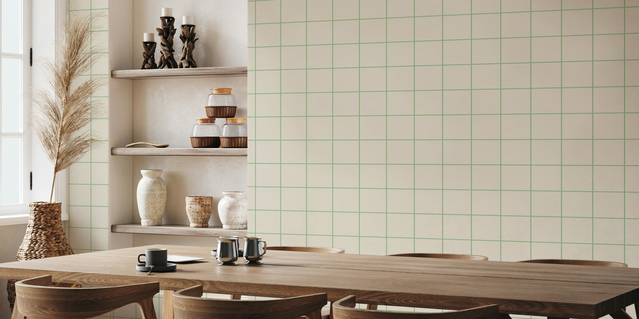 Minimal Tile Squares tapet i et rum