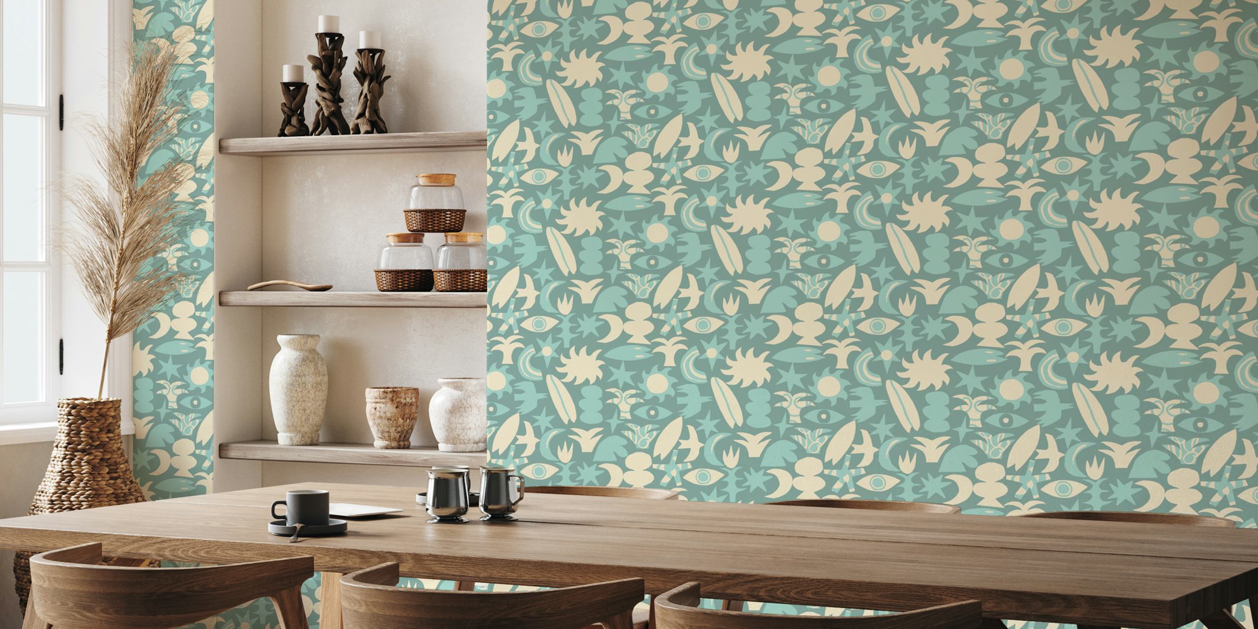 Dream beach wallpaper in a room setting