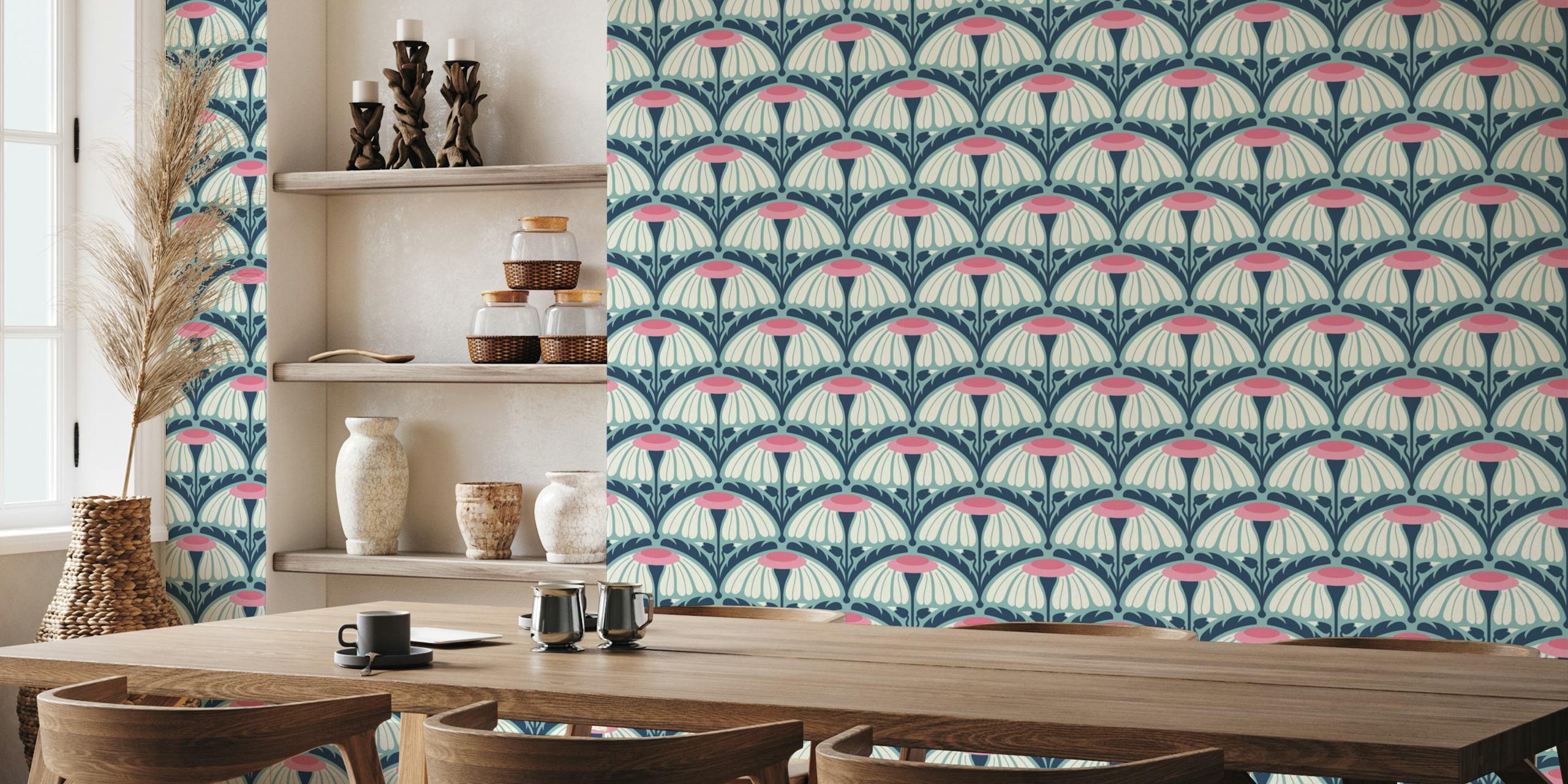 KF 0242 B - Vintage Retro Modern Floral Design