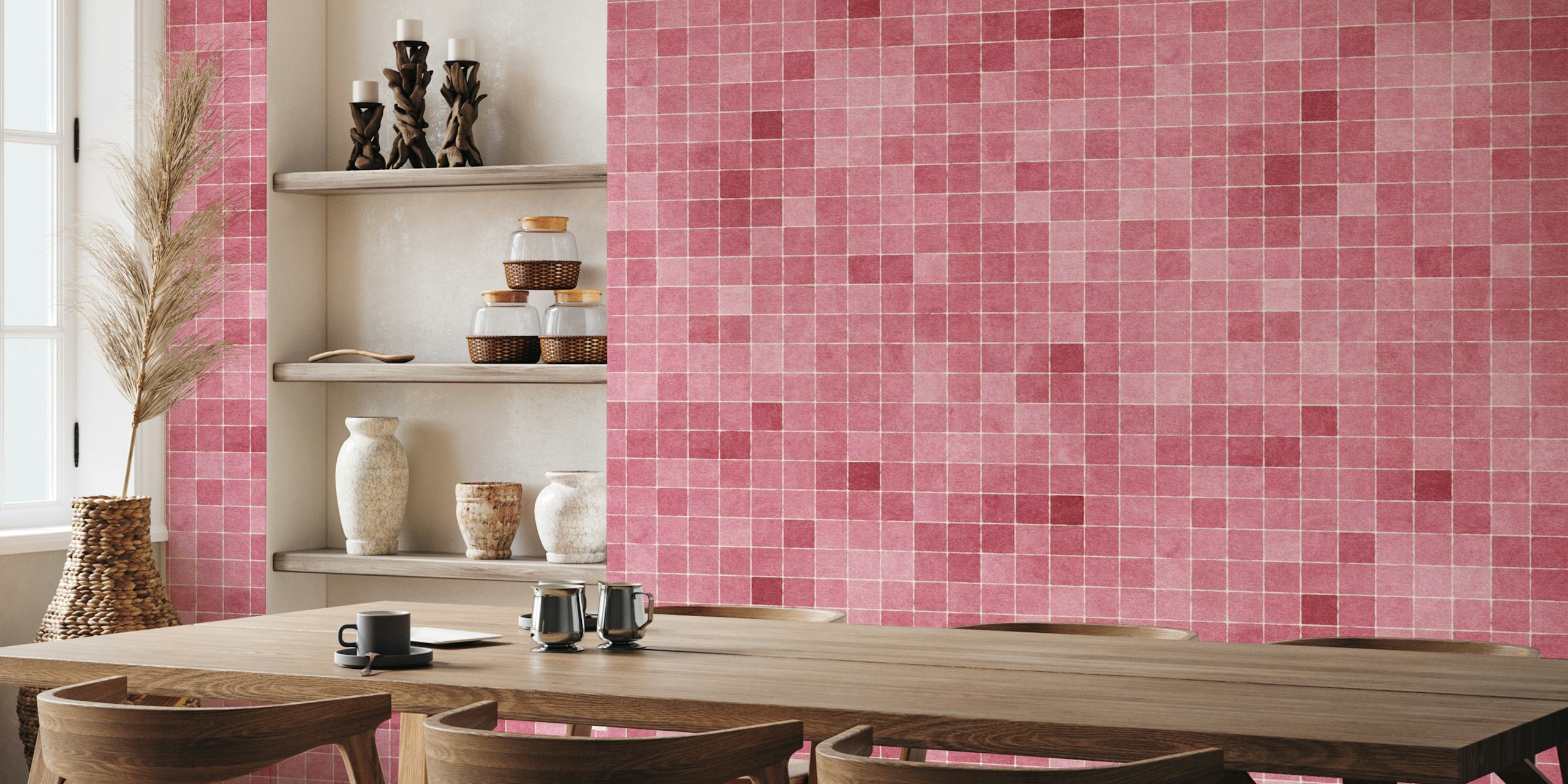 Mosaic - 002 - Peony papel tapiz en una habitación