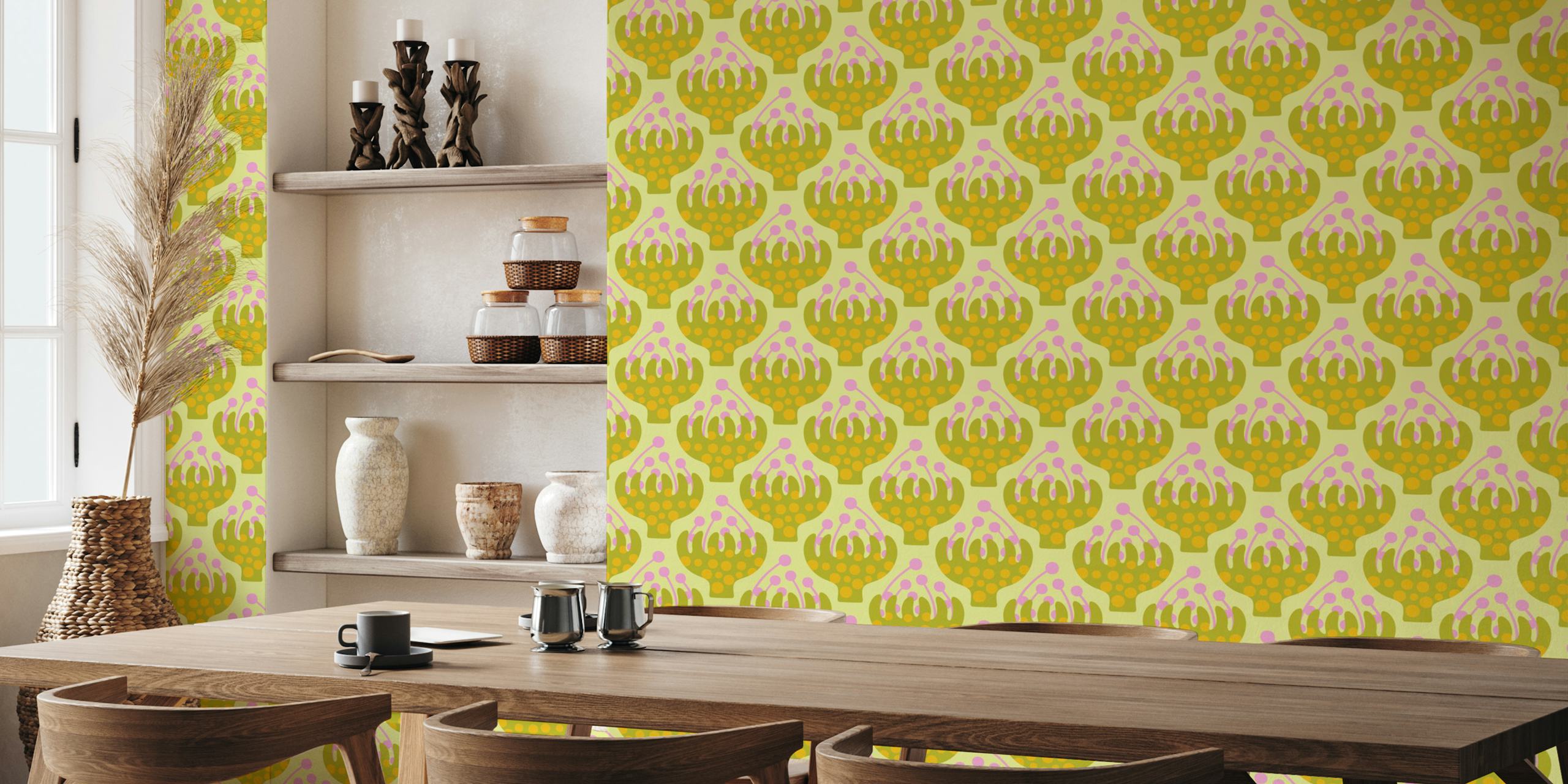 Happy Tulips Mod Retro Flowers tapeta