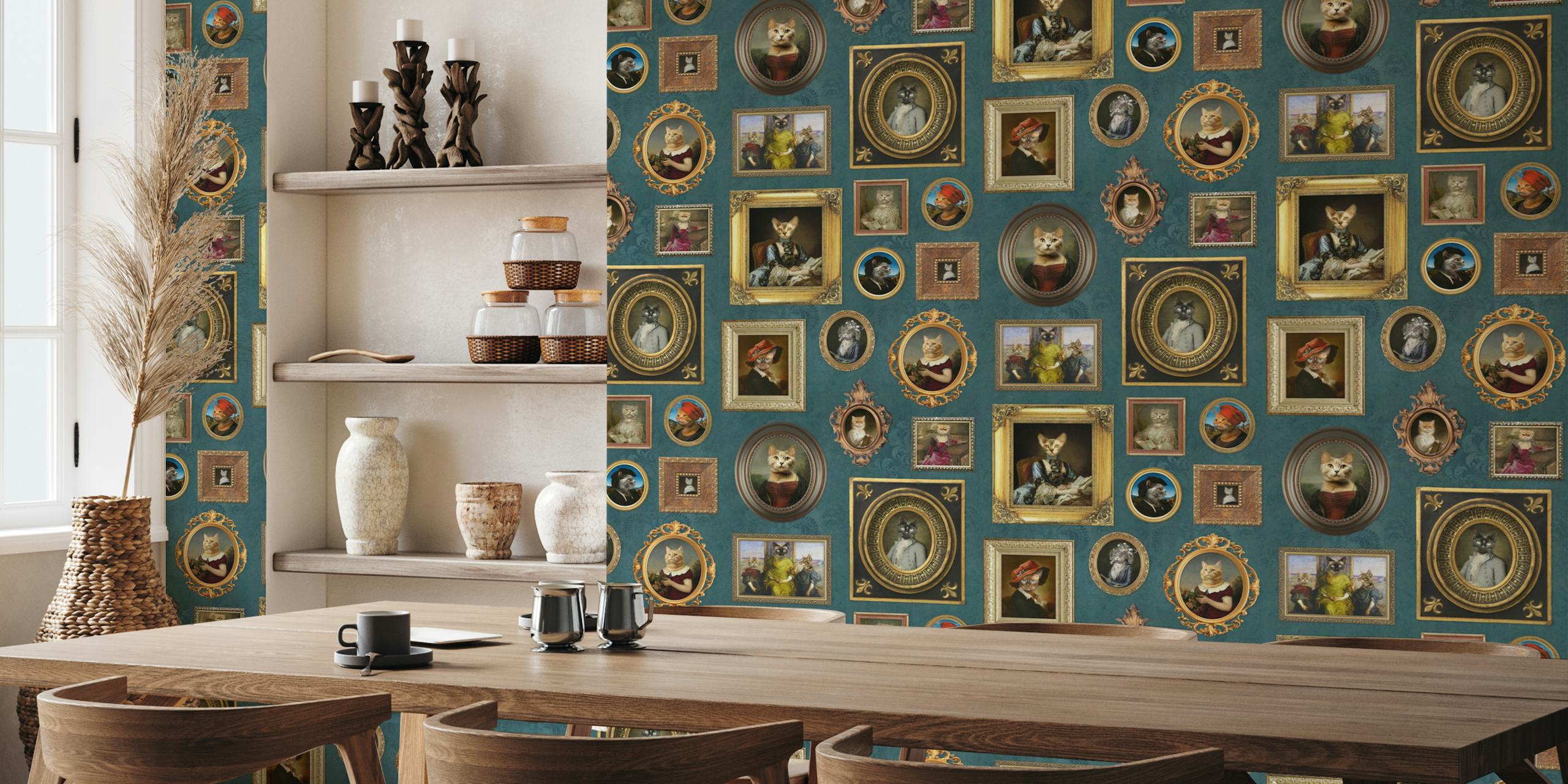 Cat Lovers Portrait Collection wallpaper in a room