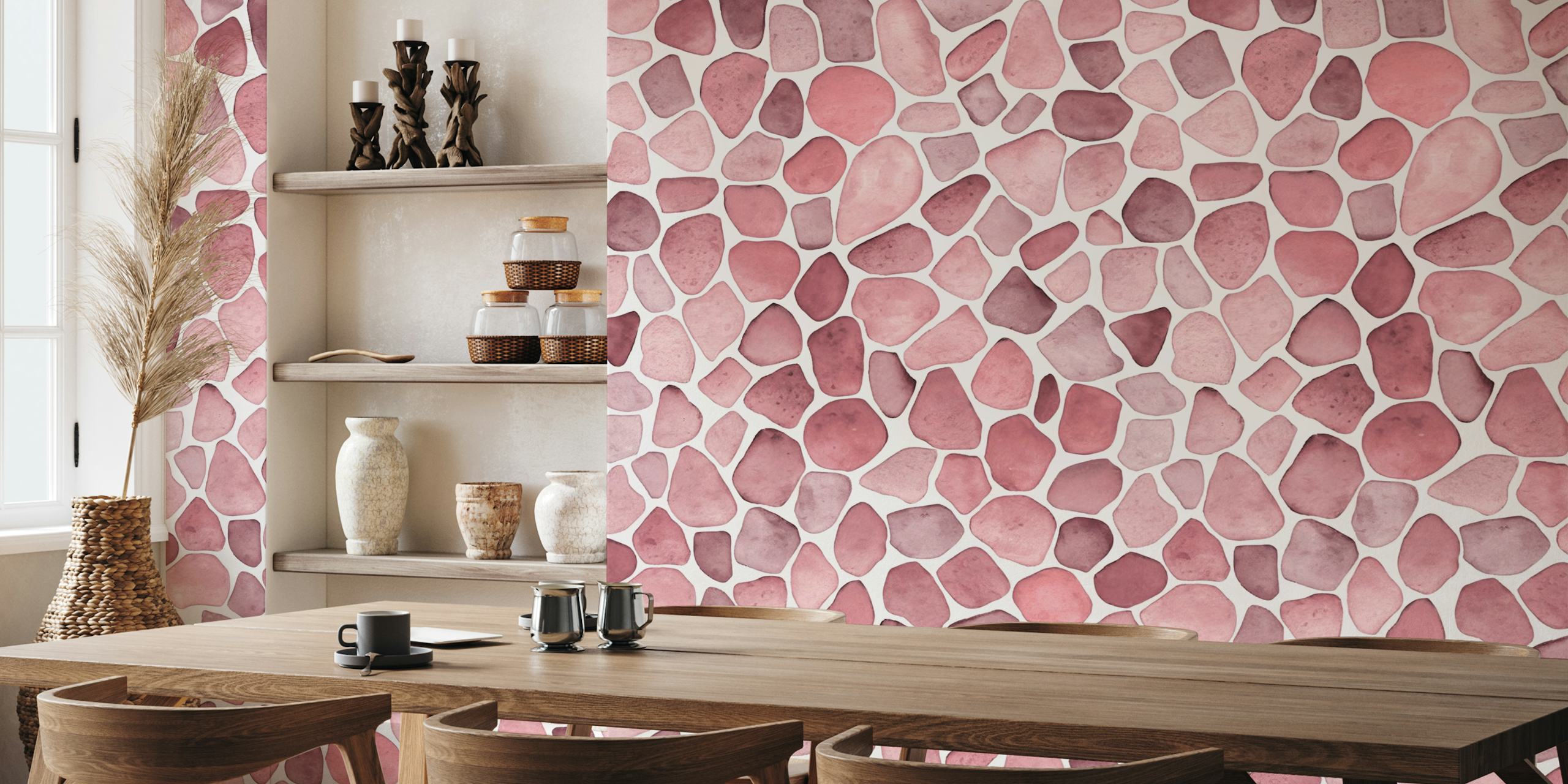 Ocean Vibe Seaglass Watercolor Wallpaper in een kamer