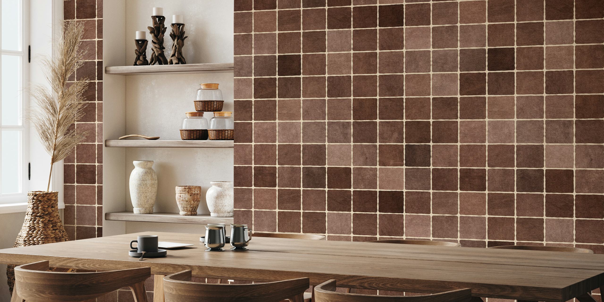 Mosaic - 001 - Cacao wallpaper in a room