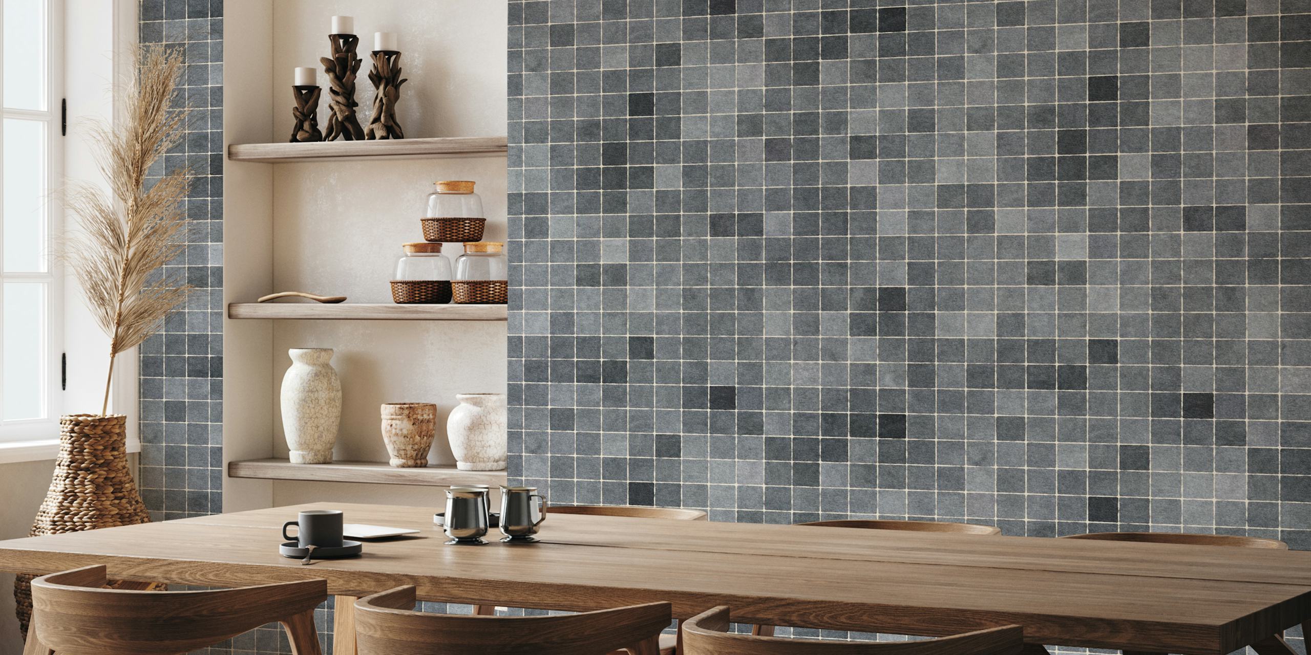Mosaic - 002 - Slate wallpaper in a room setting