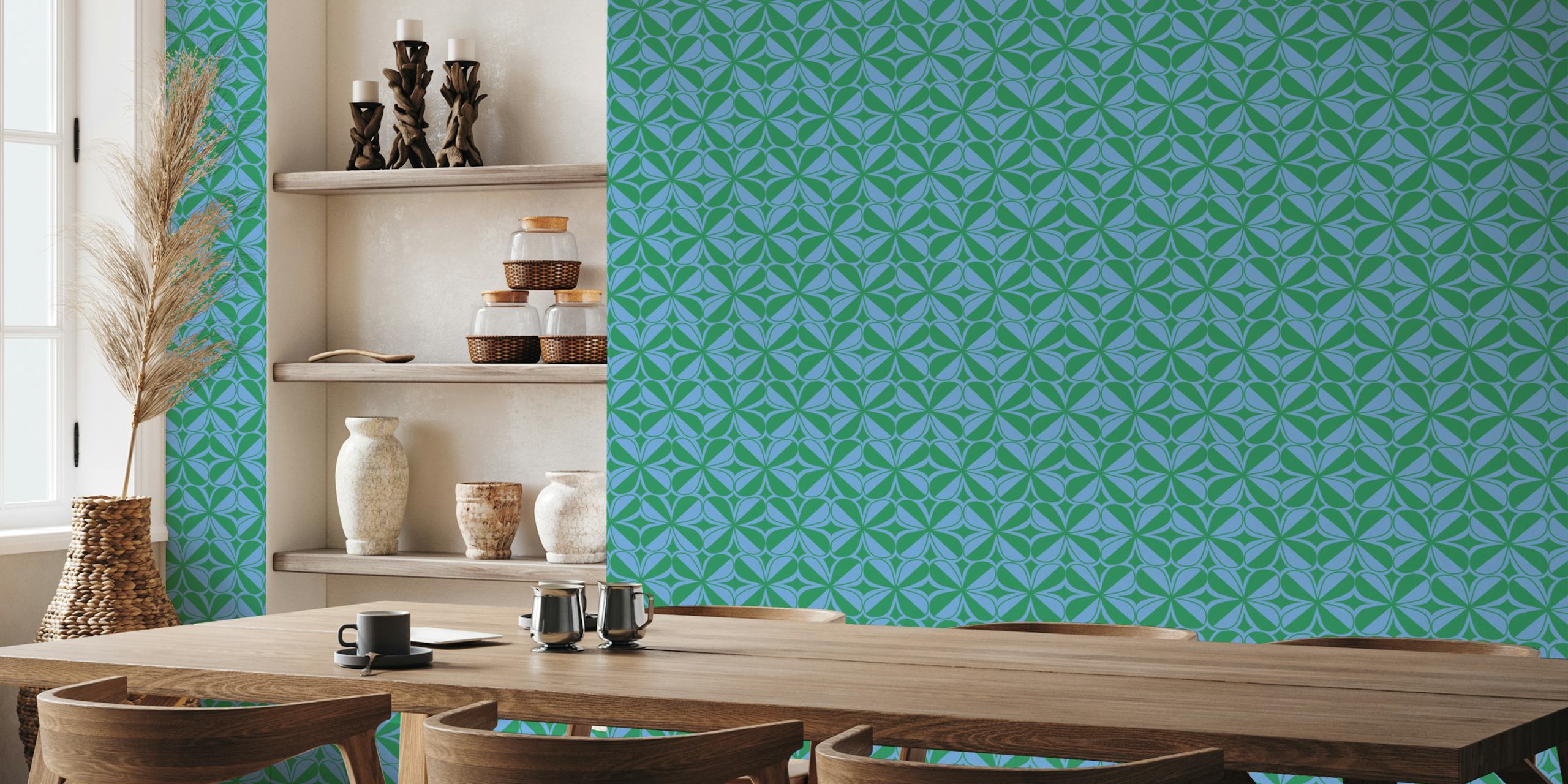 Papel pintado Mosaic Flower en una habitación