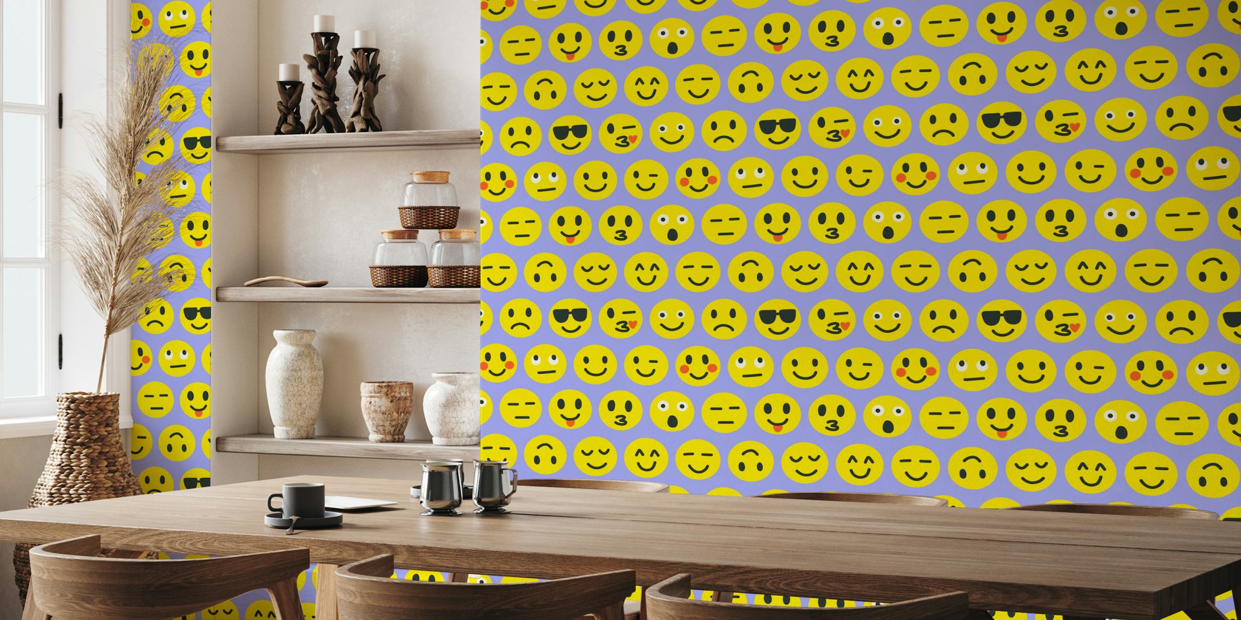 Cute Text Chat Emoji Grid u lavandastoplavoj