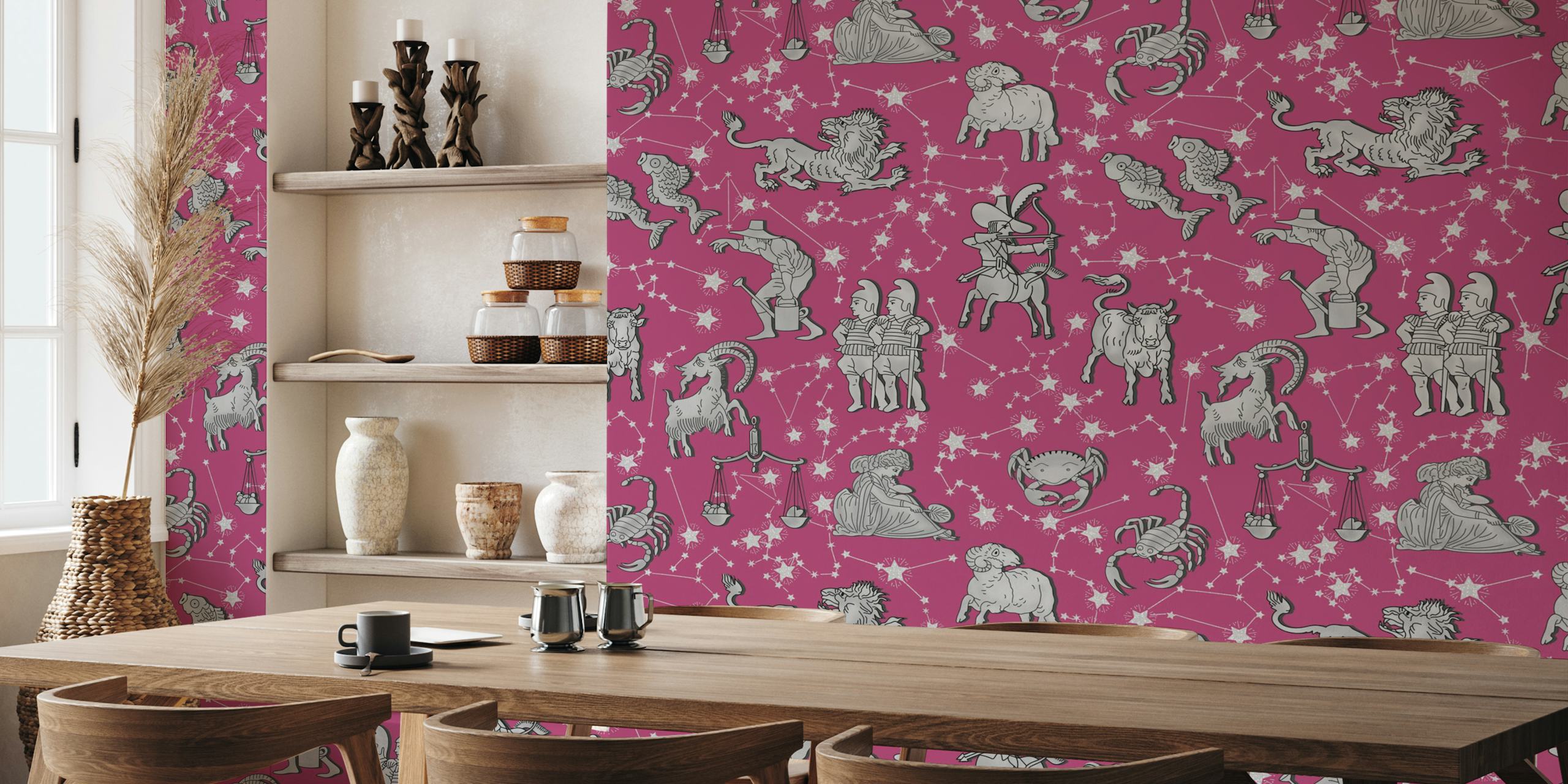 Zodiac signs and constellations wallpaper design