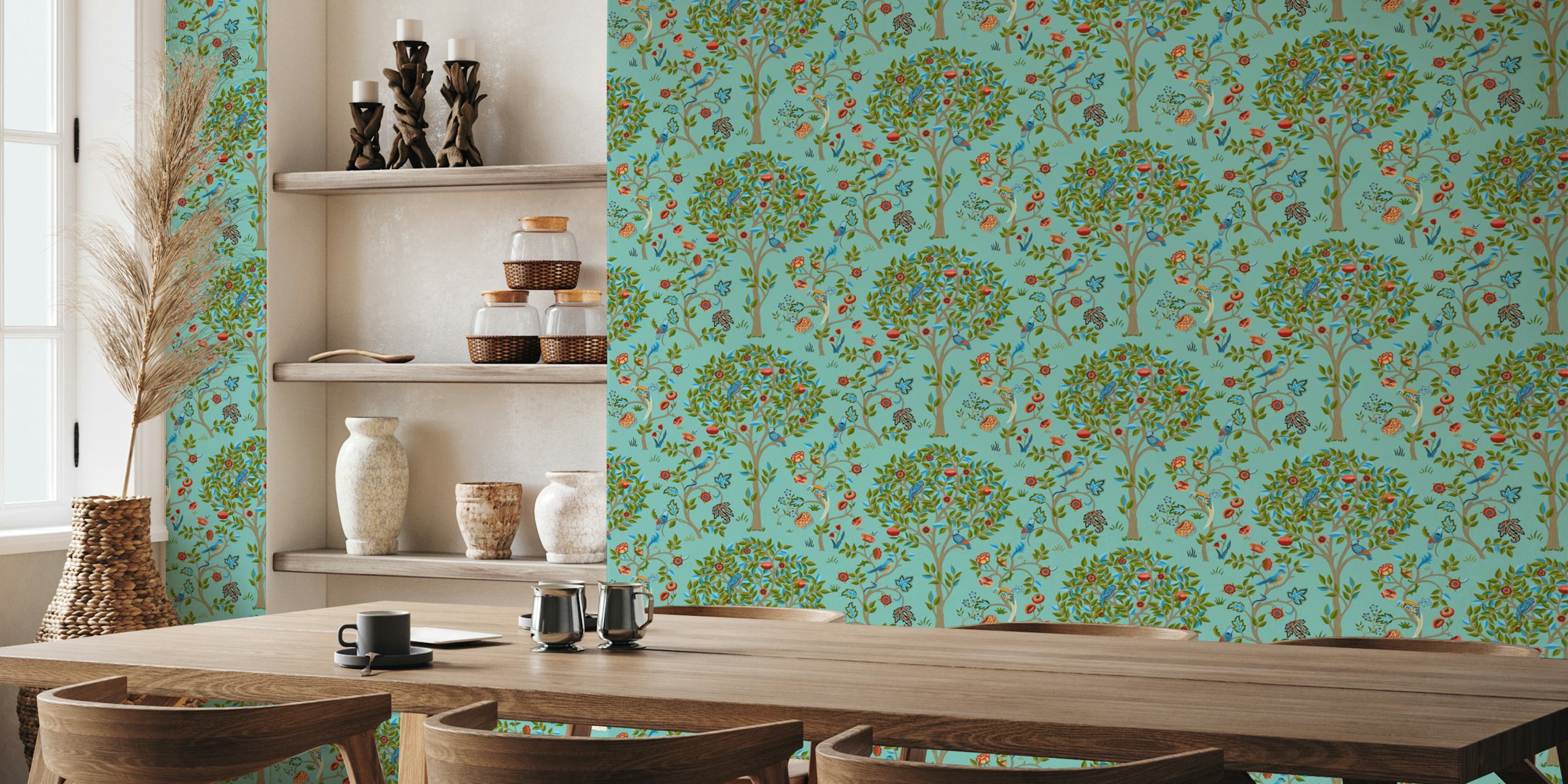 Victorian Kelmscott Tree 4 wallpaper in a room