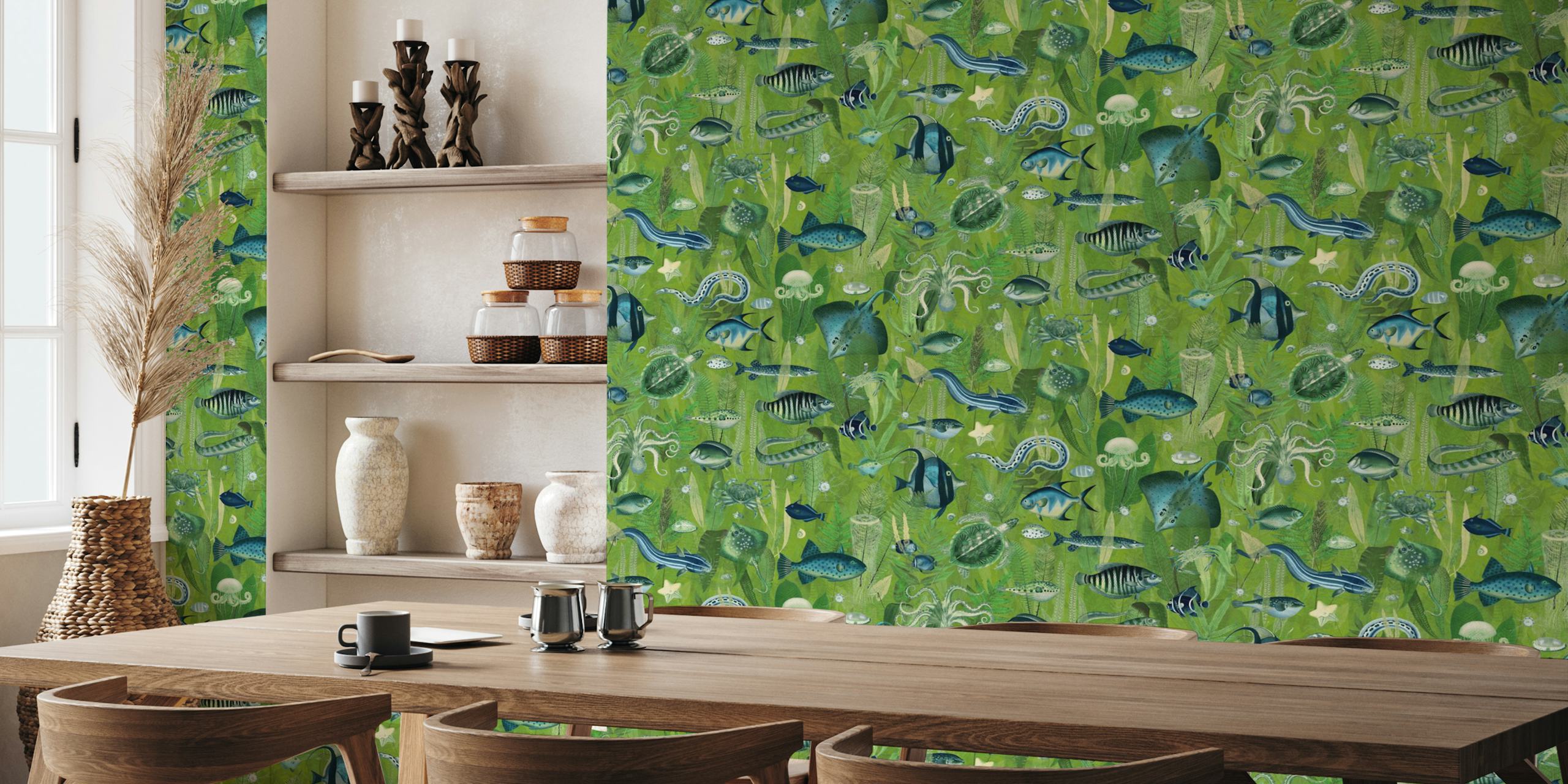 Aqua Eden in green dizajn zidne obloge