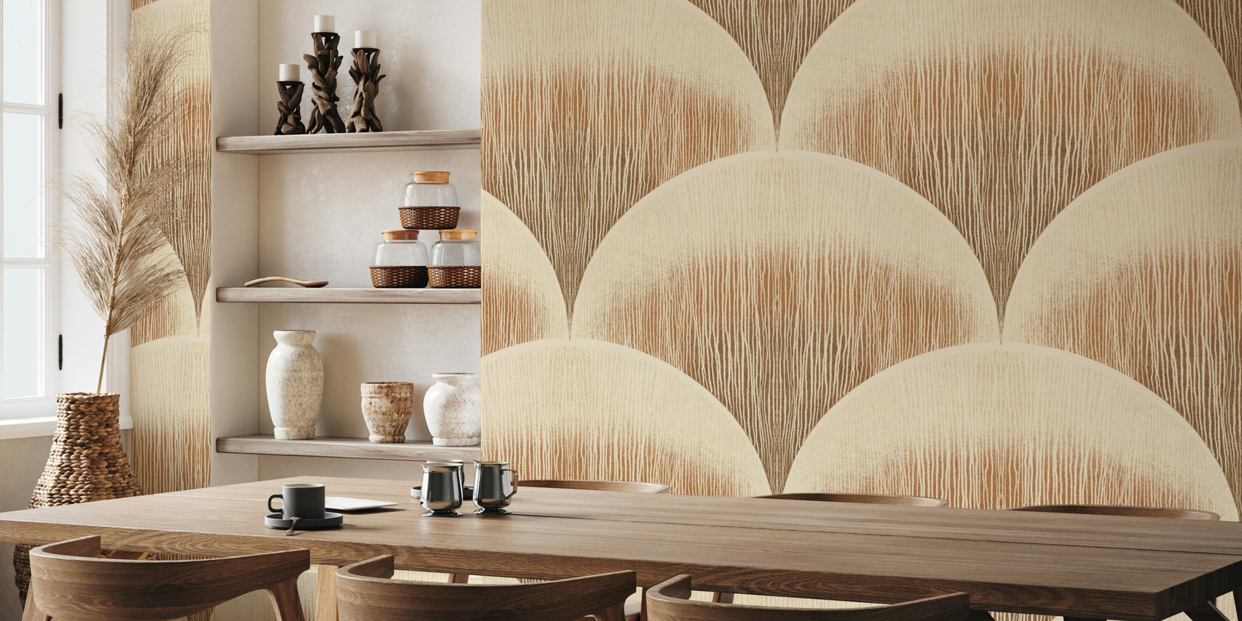 Warm Art Deco Texture tapetti huoneessa