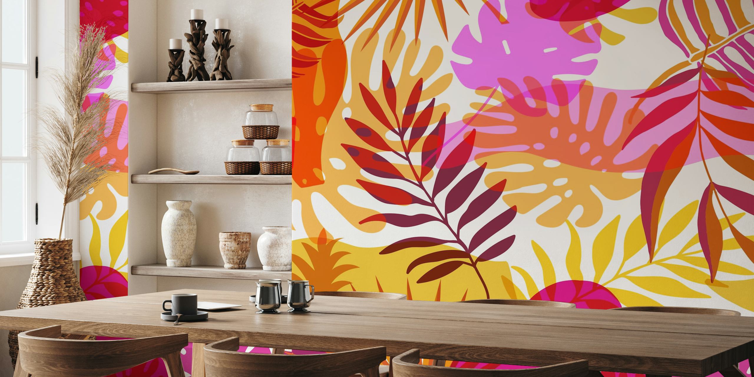 Multicolor Tropical Foliage tapet i et rom
