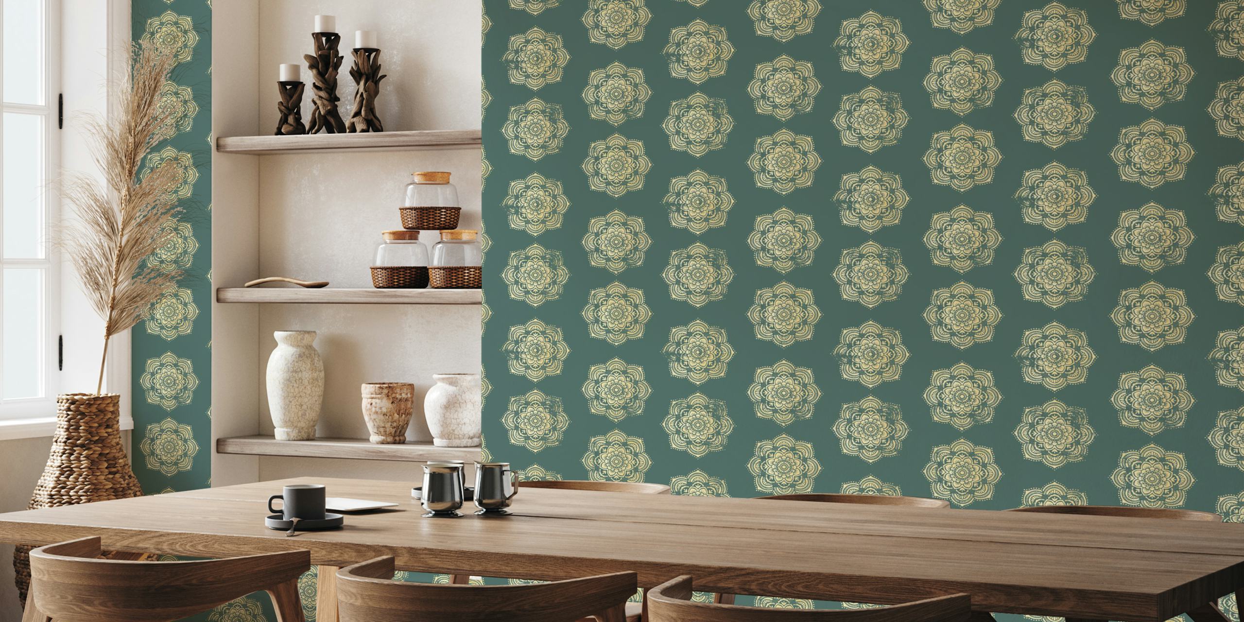 Retro Boho Romantic tapet i ett stiligt rum