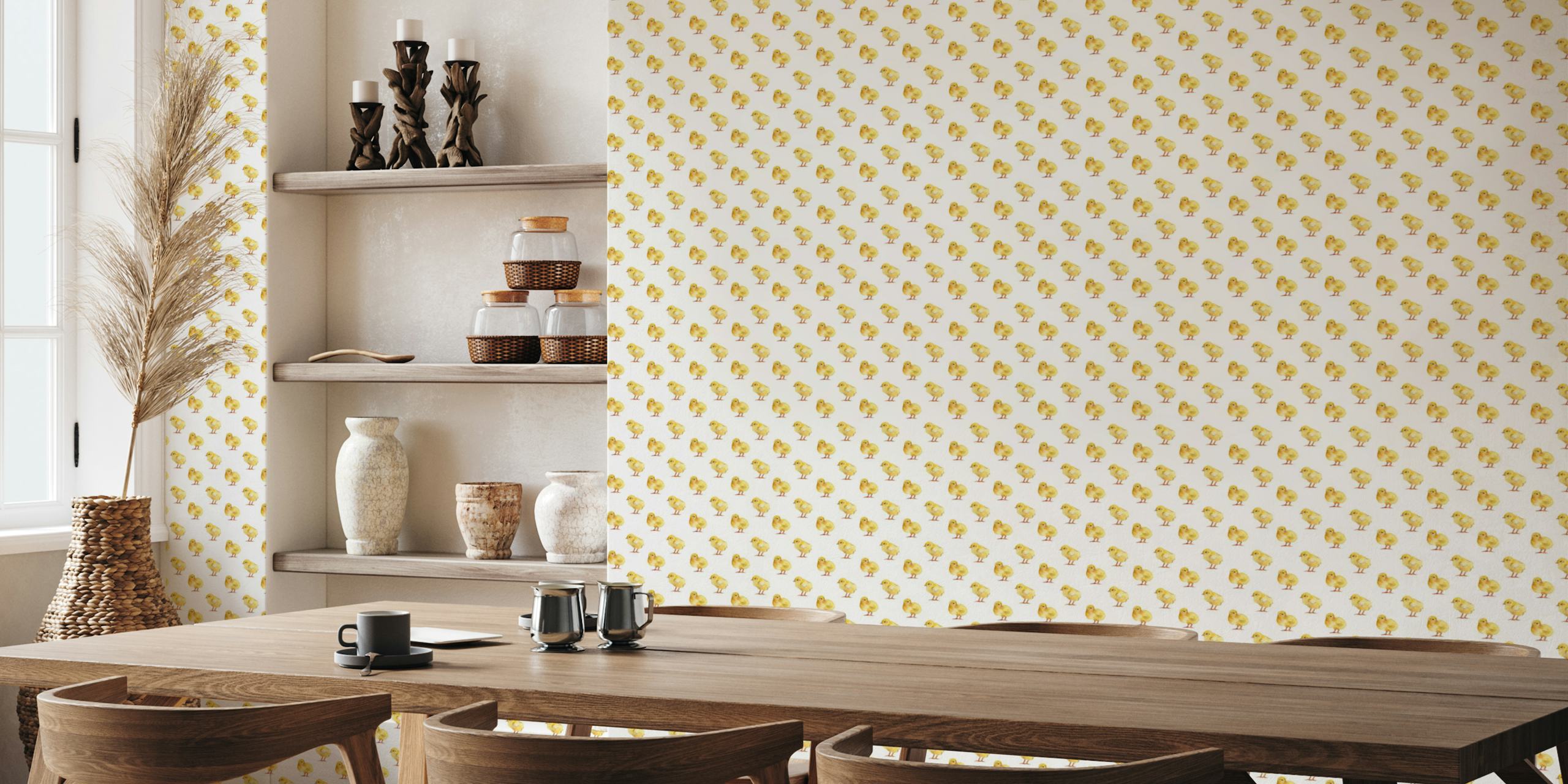Nursery wallpaper with baby chicks design