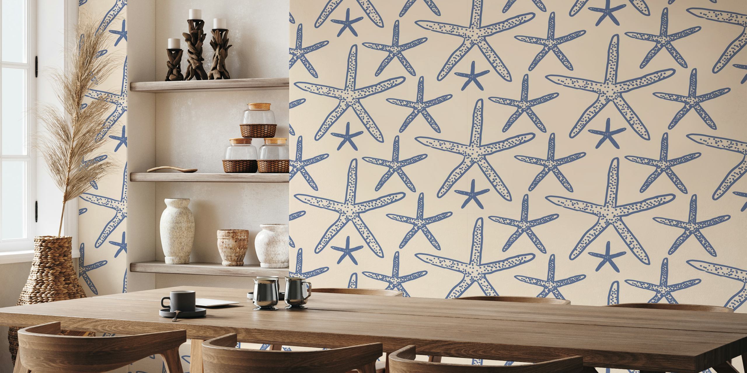 Starfish behangontwerp in een kamer