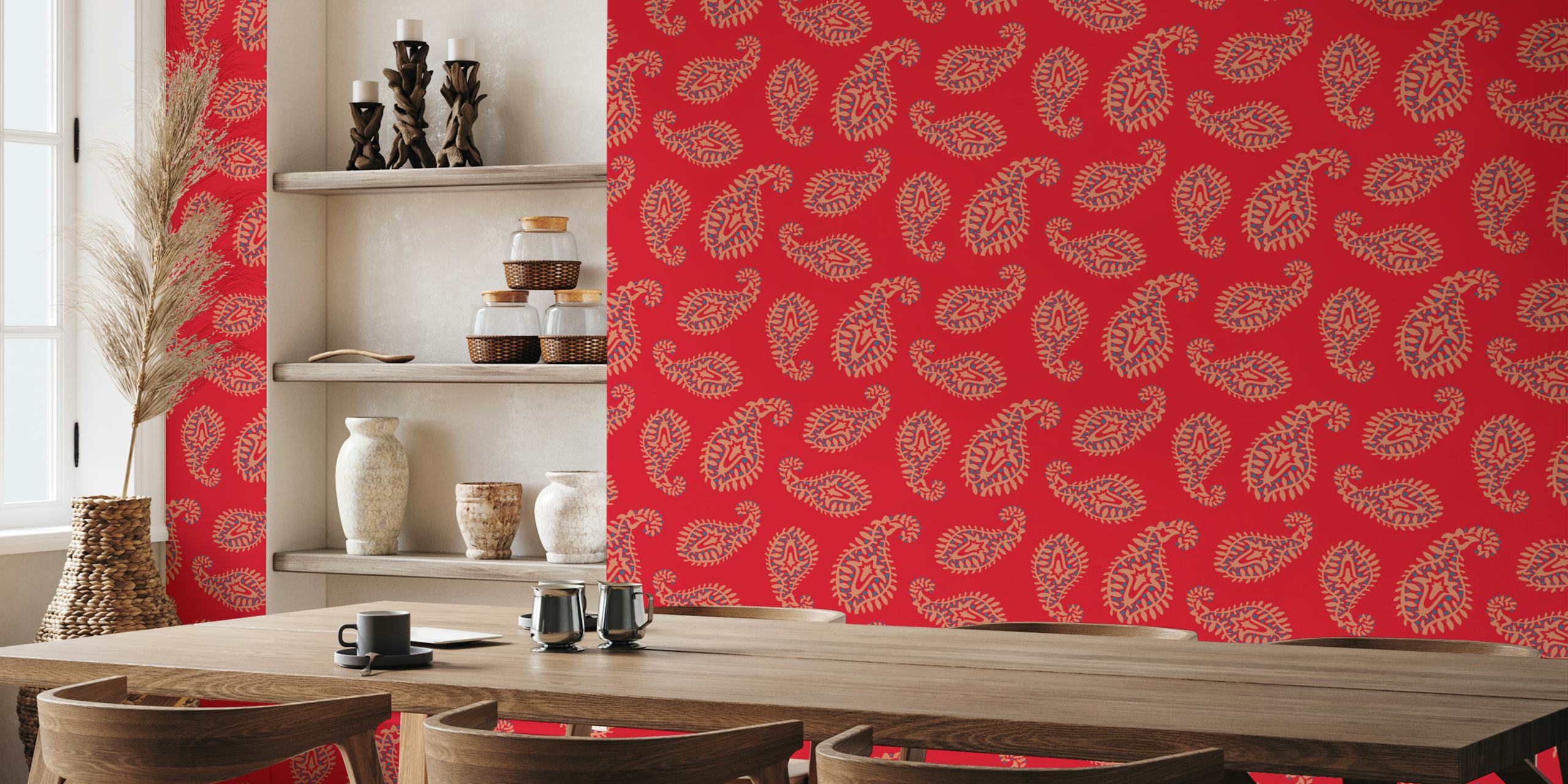 Tapeta Paisley bohemian vintage w pokoju