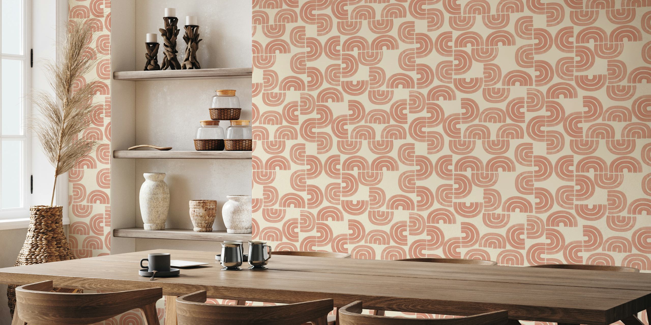 Pink Clay Textured Arches tapetdesign