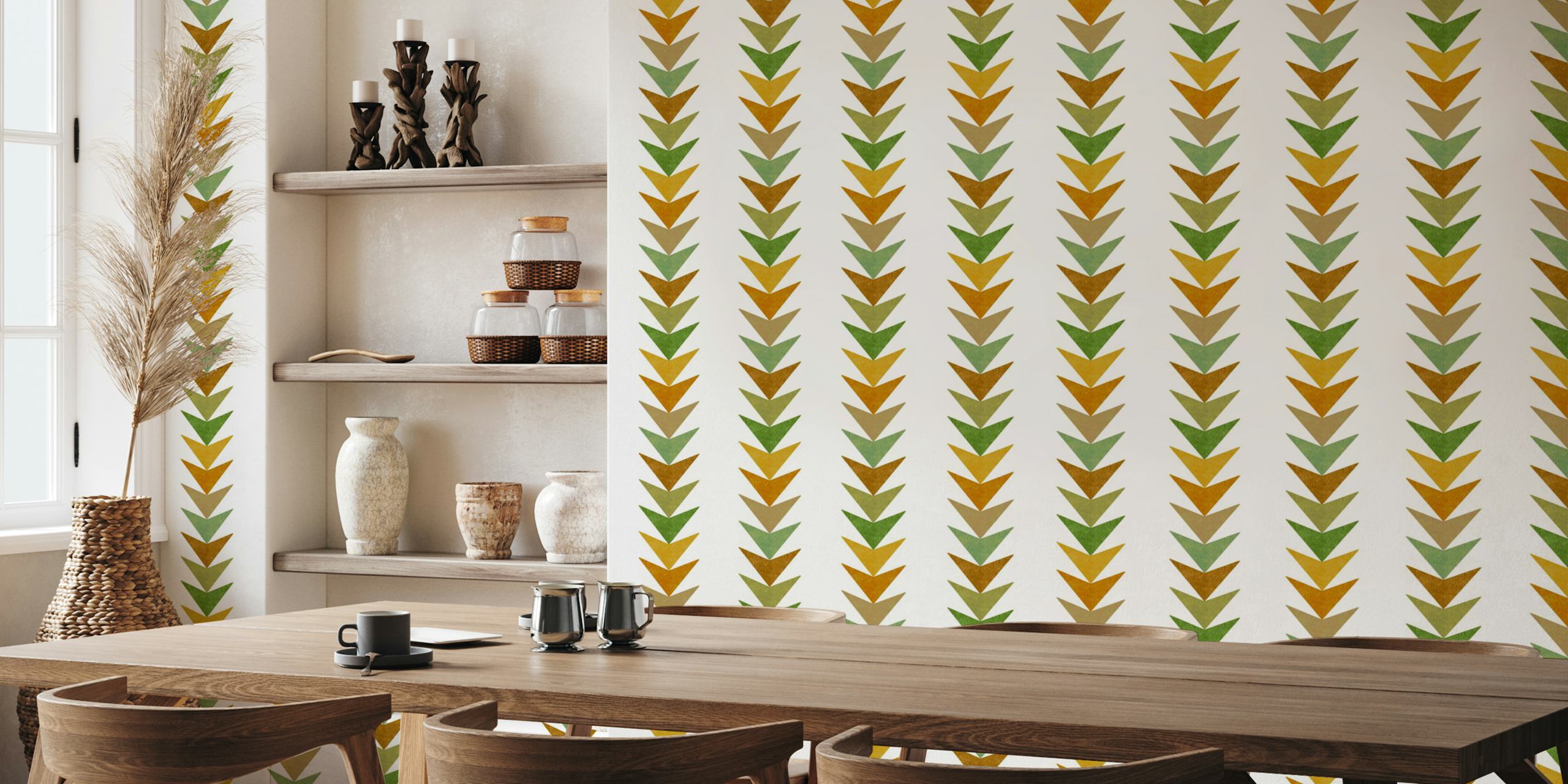 Arrow stripes wallpaper dans des couleurs terre