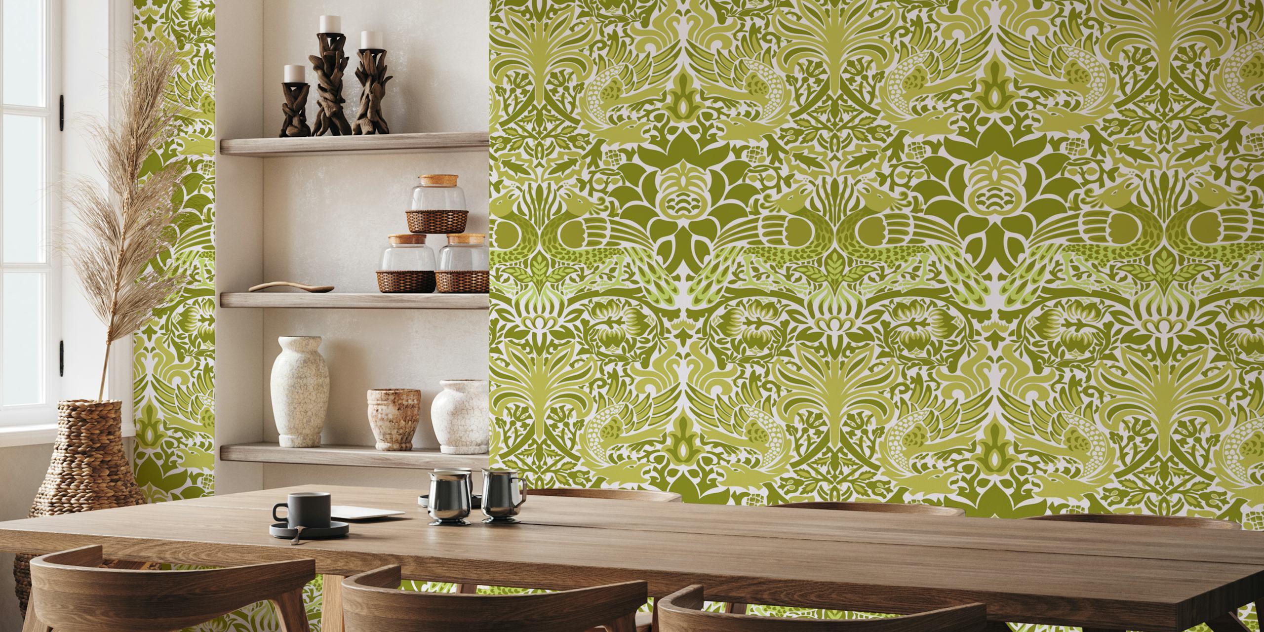 Victorian Peacock and Dragon wallpaper u sobi