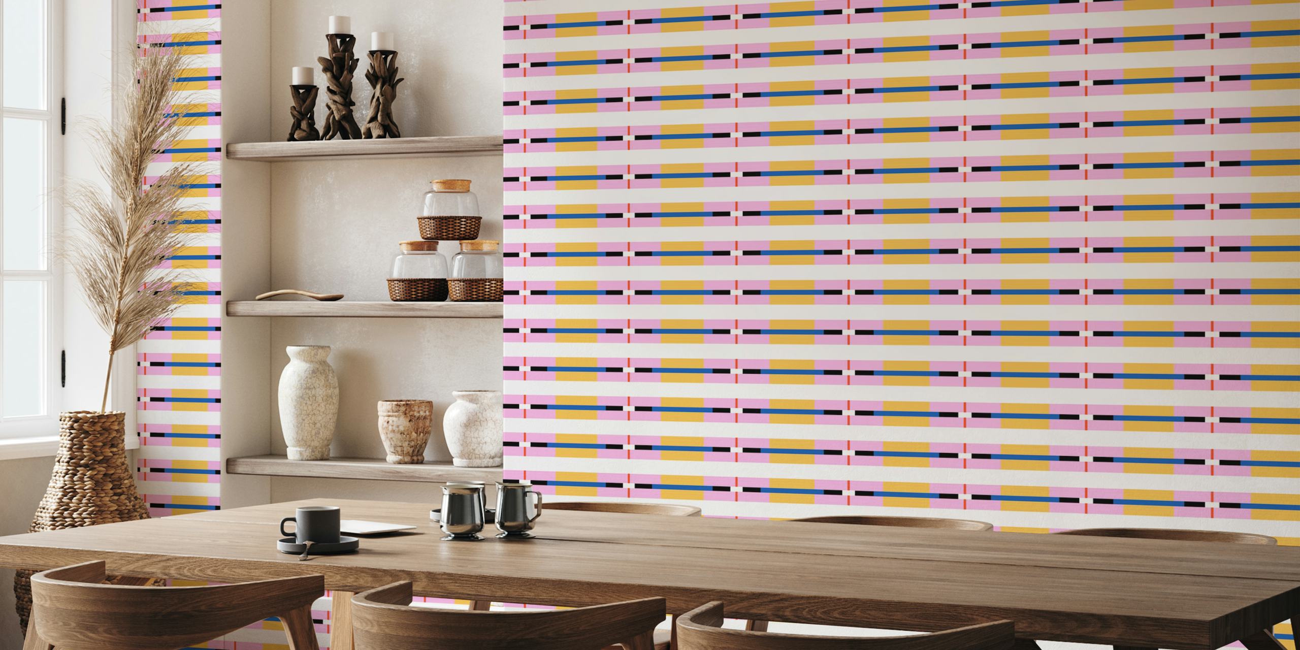 Joyful horizontal stripes carta da parati in una stanza