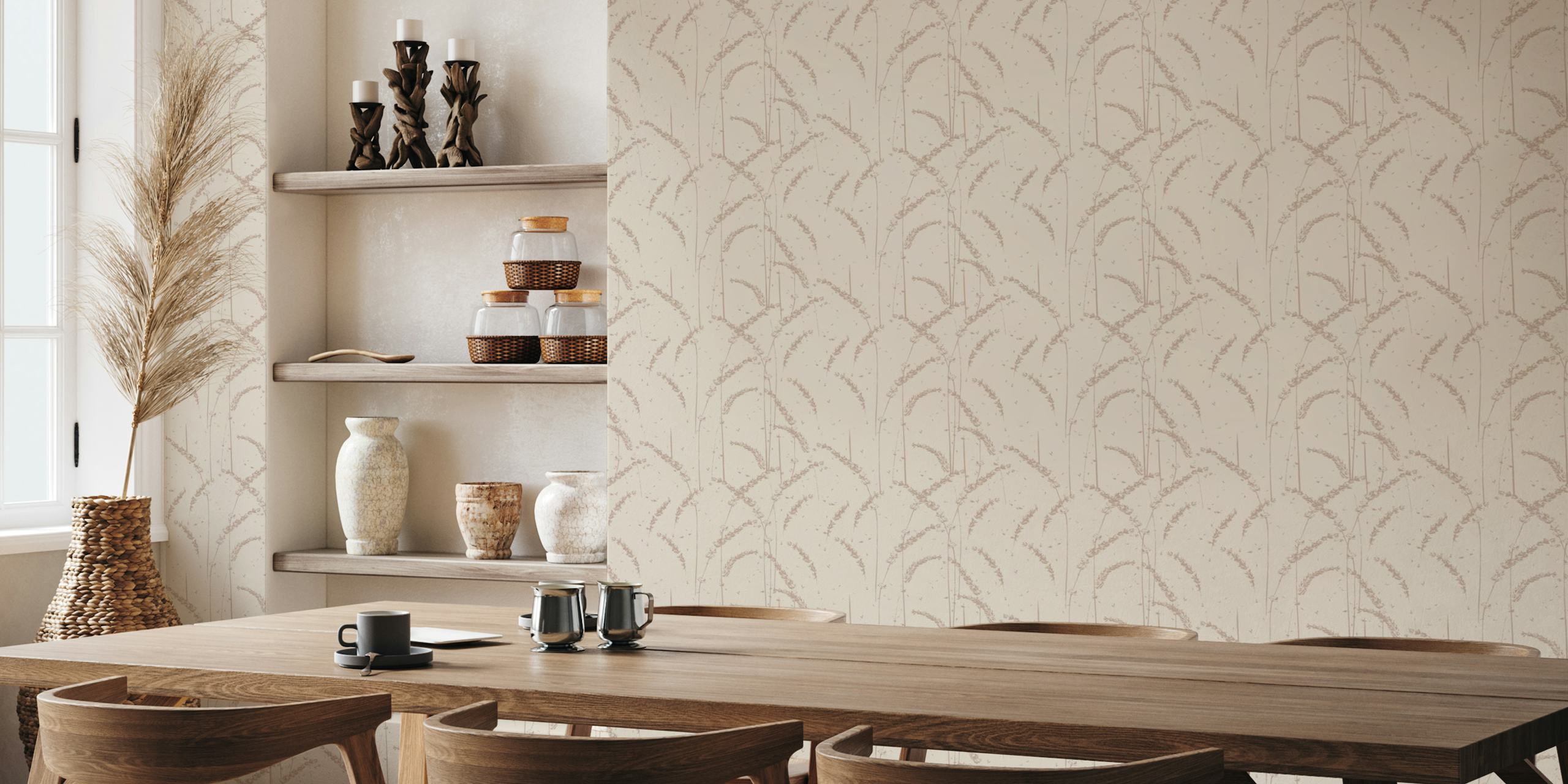 Letní leafes pattern wallpaper v místnosti