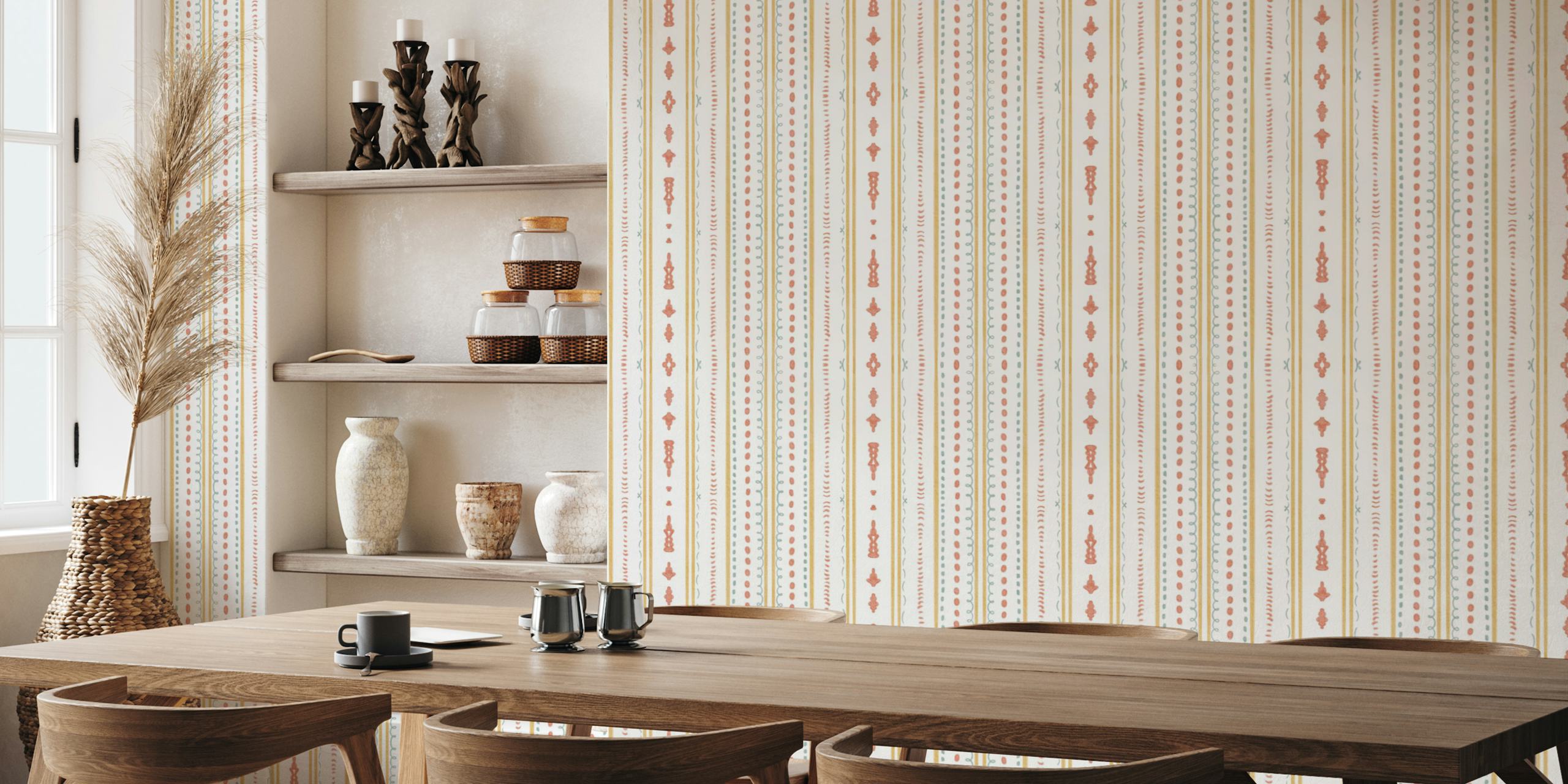Rustic Tribal Stripes tapet i ett rum