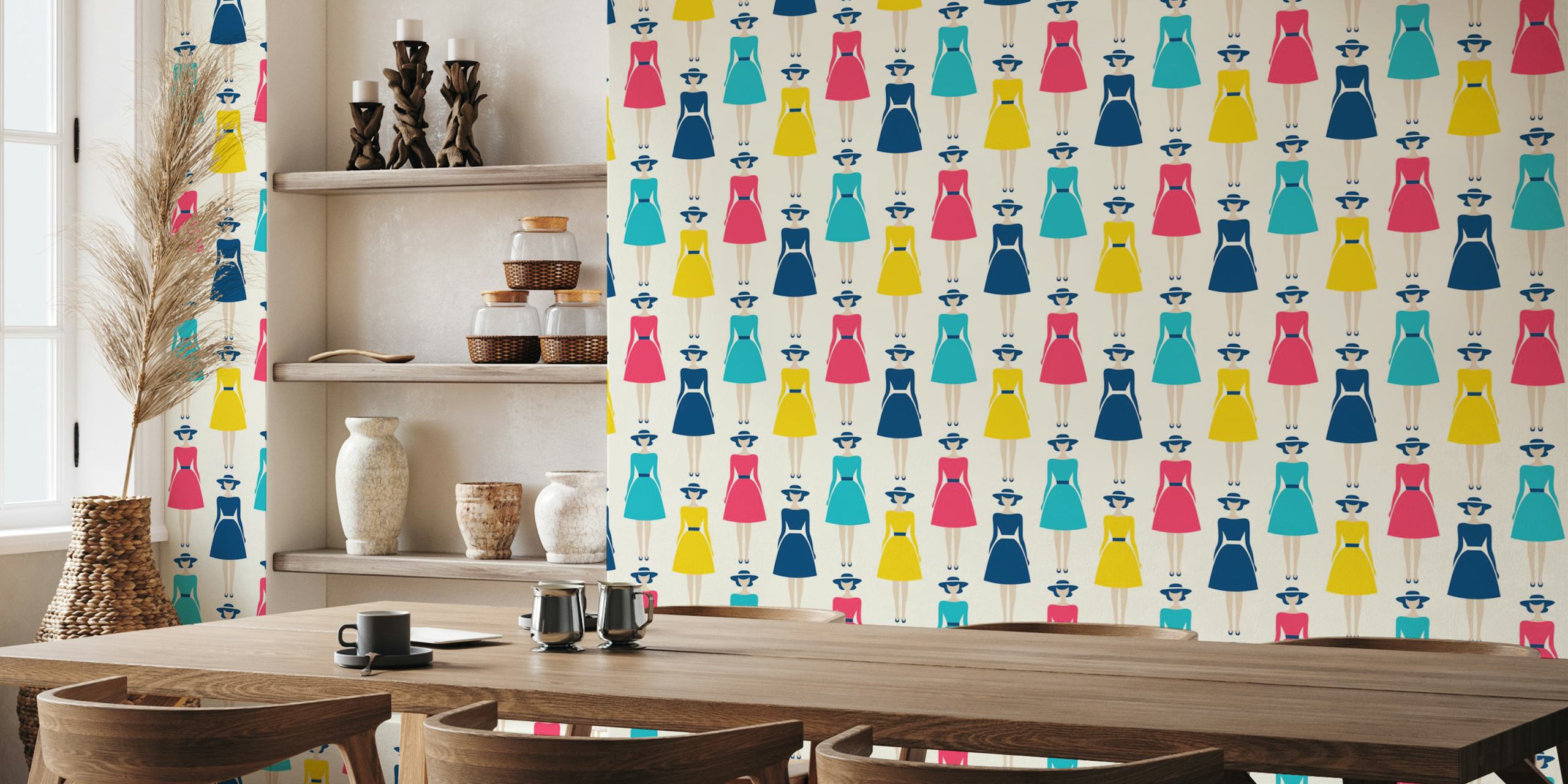 Chic retro fashion wallpaper design