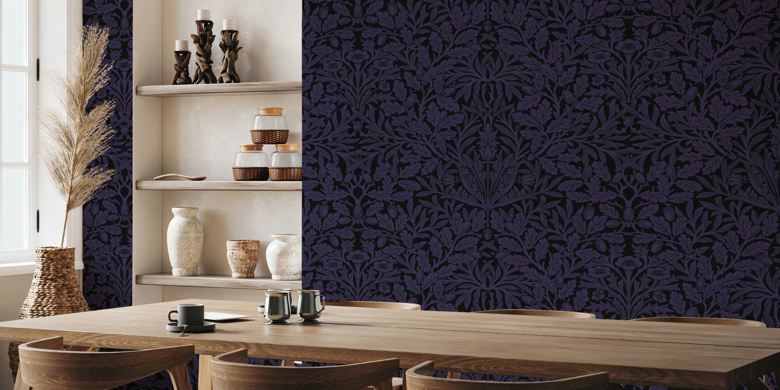 Victorian Acorn pattern Tapete in einem Raum
