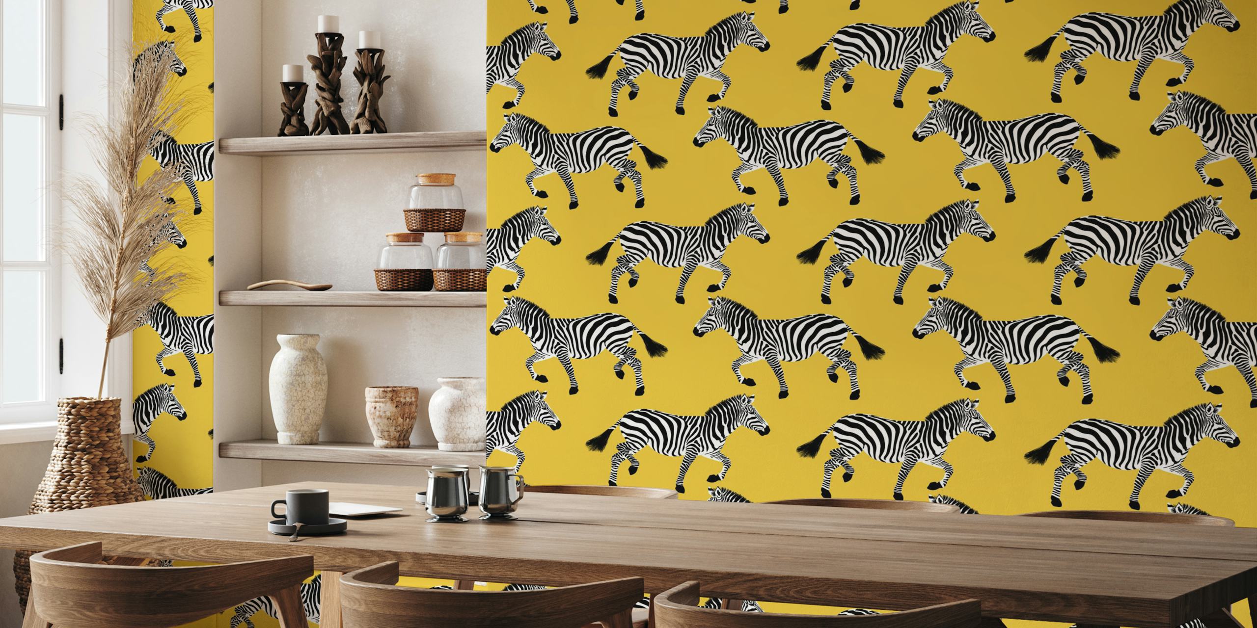 Zebra wallpaper 12 Gold w stylowym pokoju