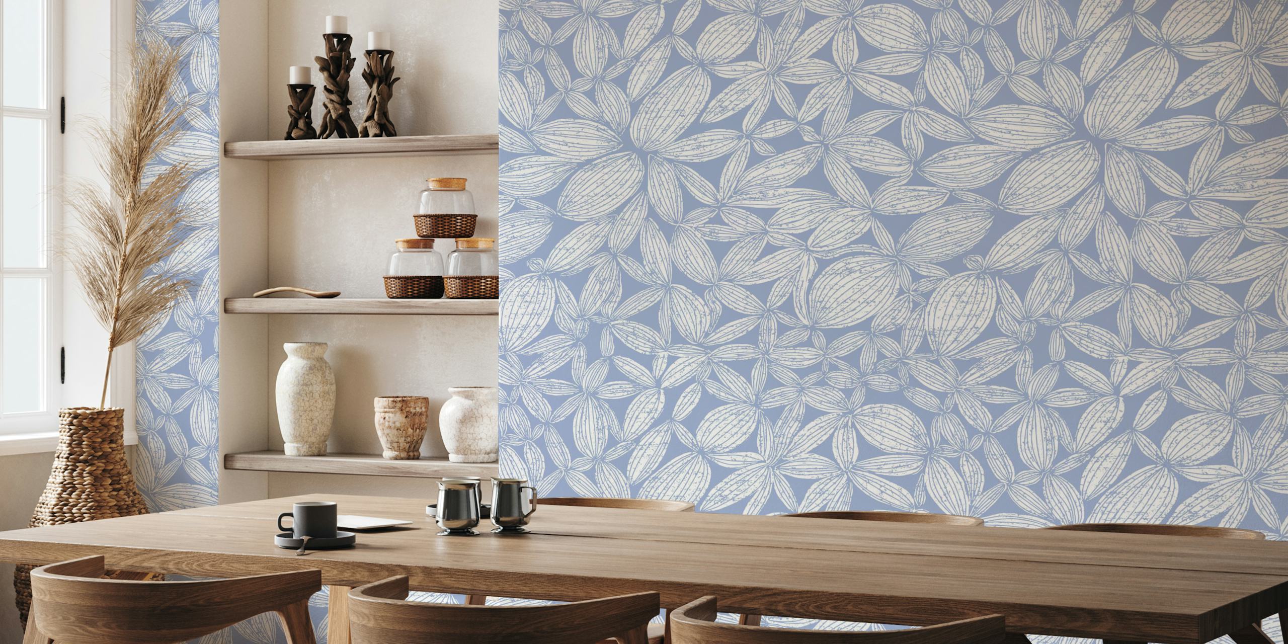 Textured cocoa seeds wallpaper in a room