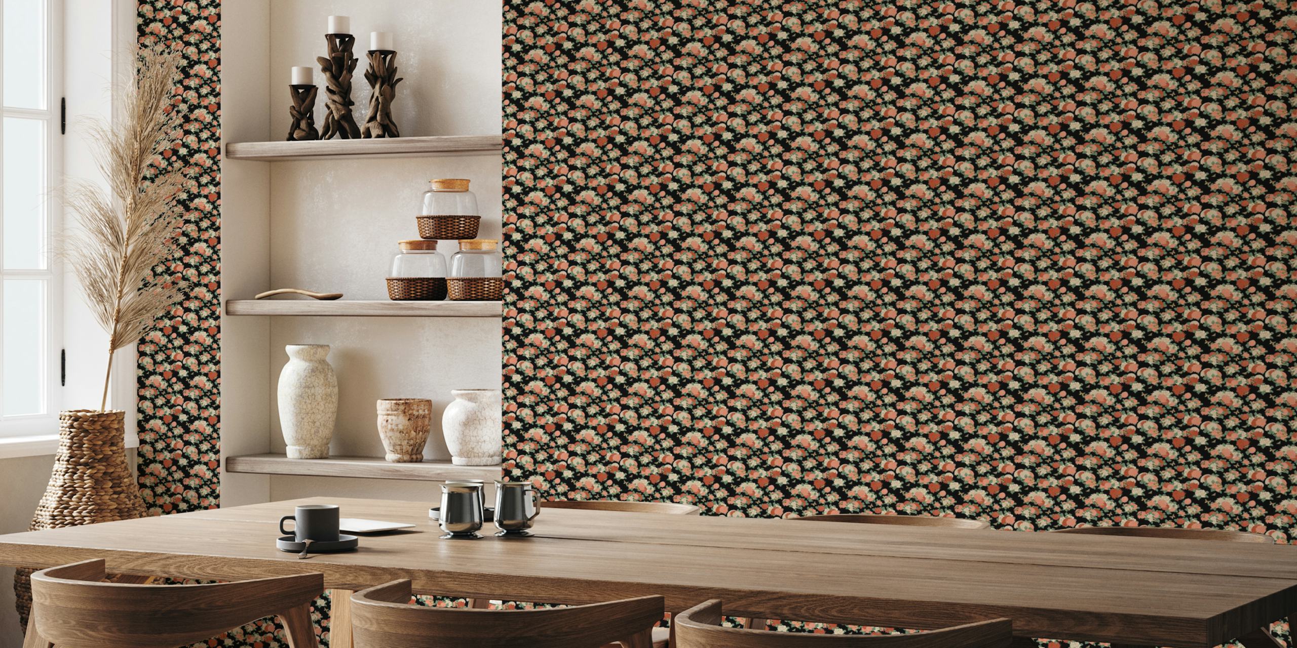 Japanese Butterfly and Chrysanthemum tapetdesign