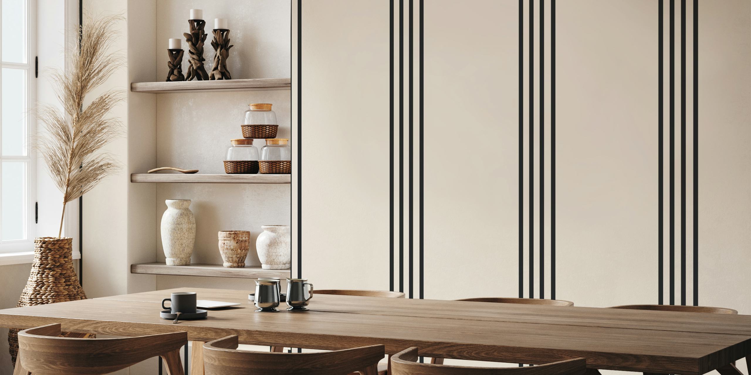 Minimalist Black Bands tapet i et rom